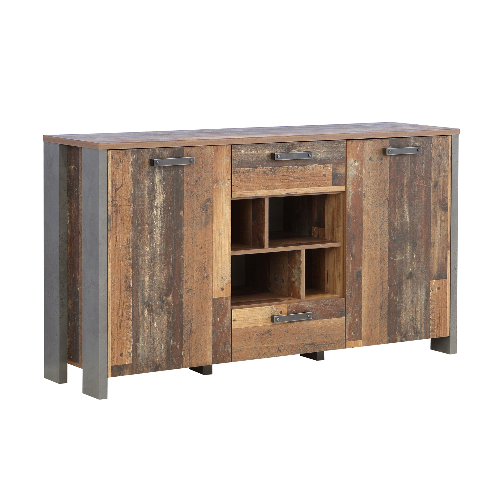 Sideboard - Old Wood Vintage - Betonoptik - 156 cm breit