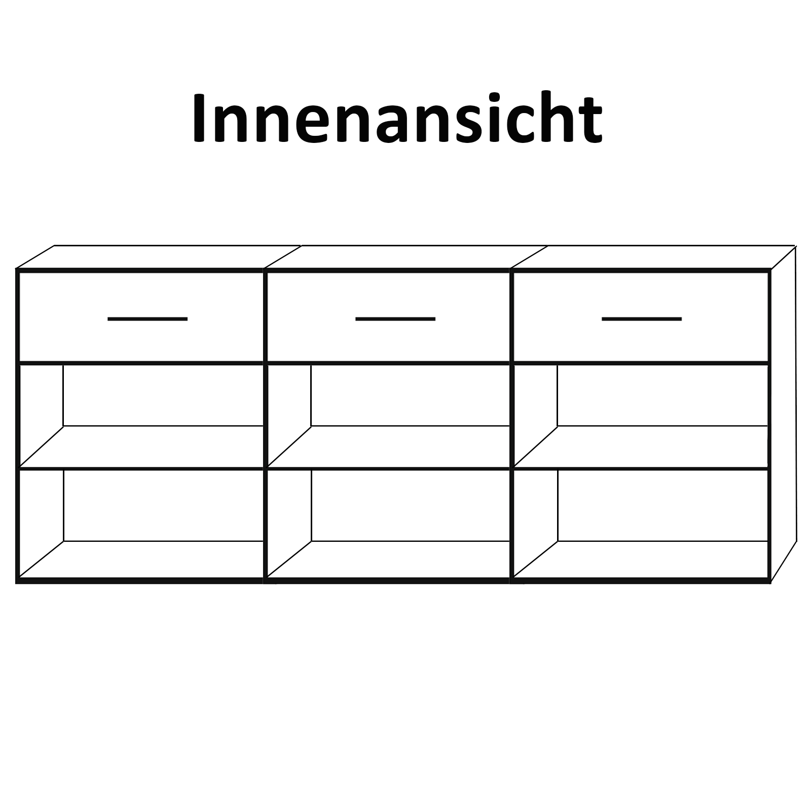 Sideboard - Pinie weiß - 178 cm breit