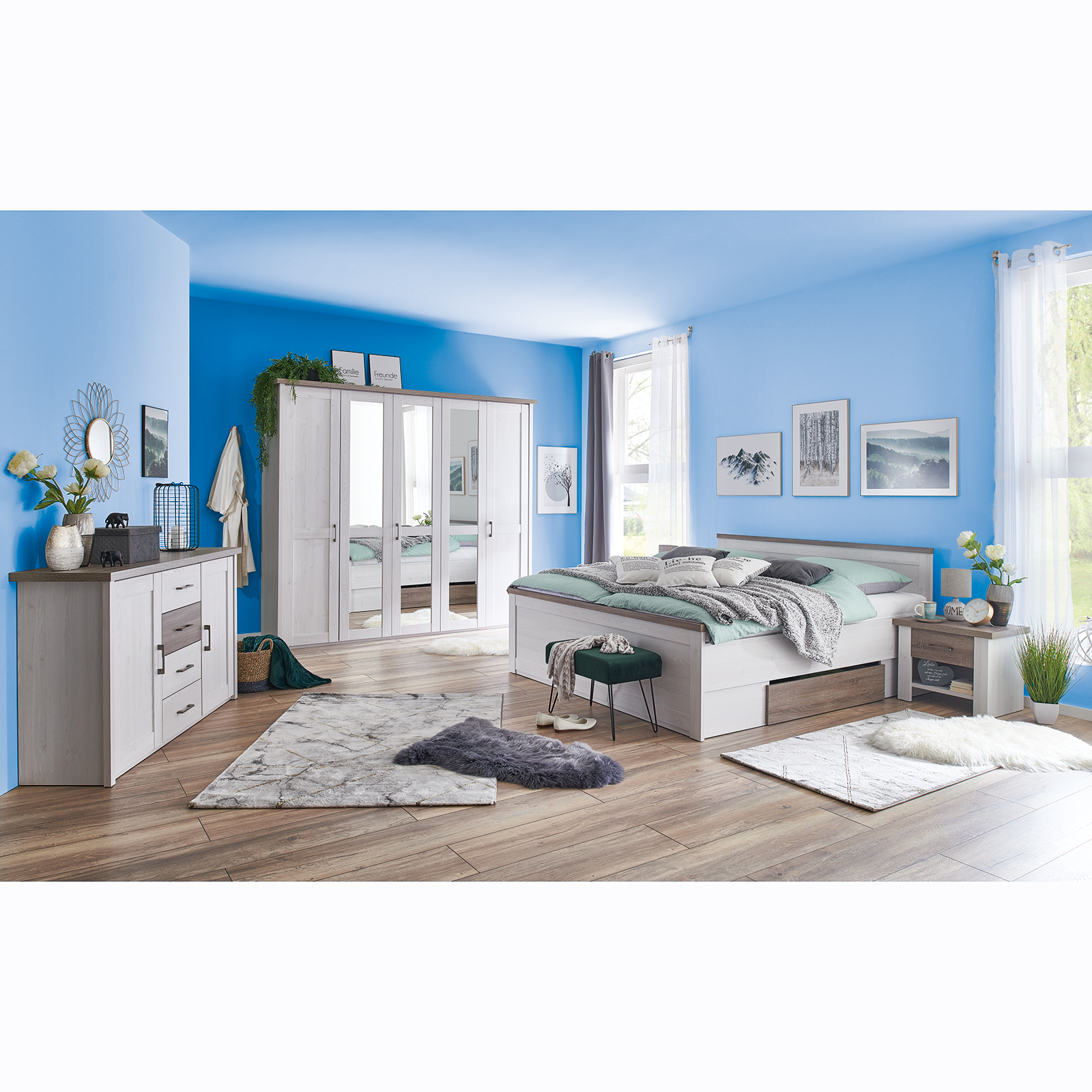 Sideboard - Pinie weiß - Trüffel