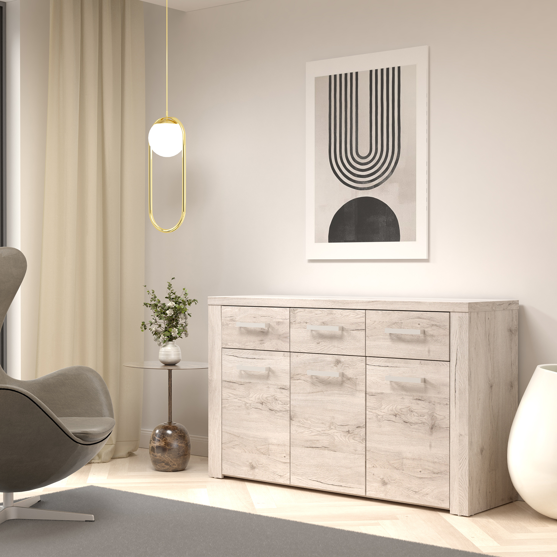 Sideboard - Sandeiche - 136 cm breit