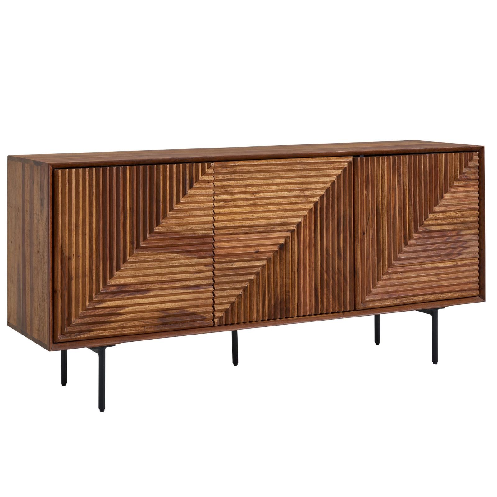 Sideboard - Sheesham massiv - 3 Türen - 148 cm breit