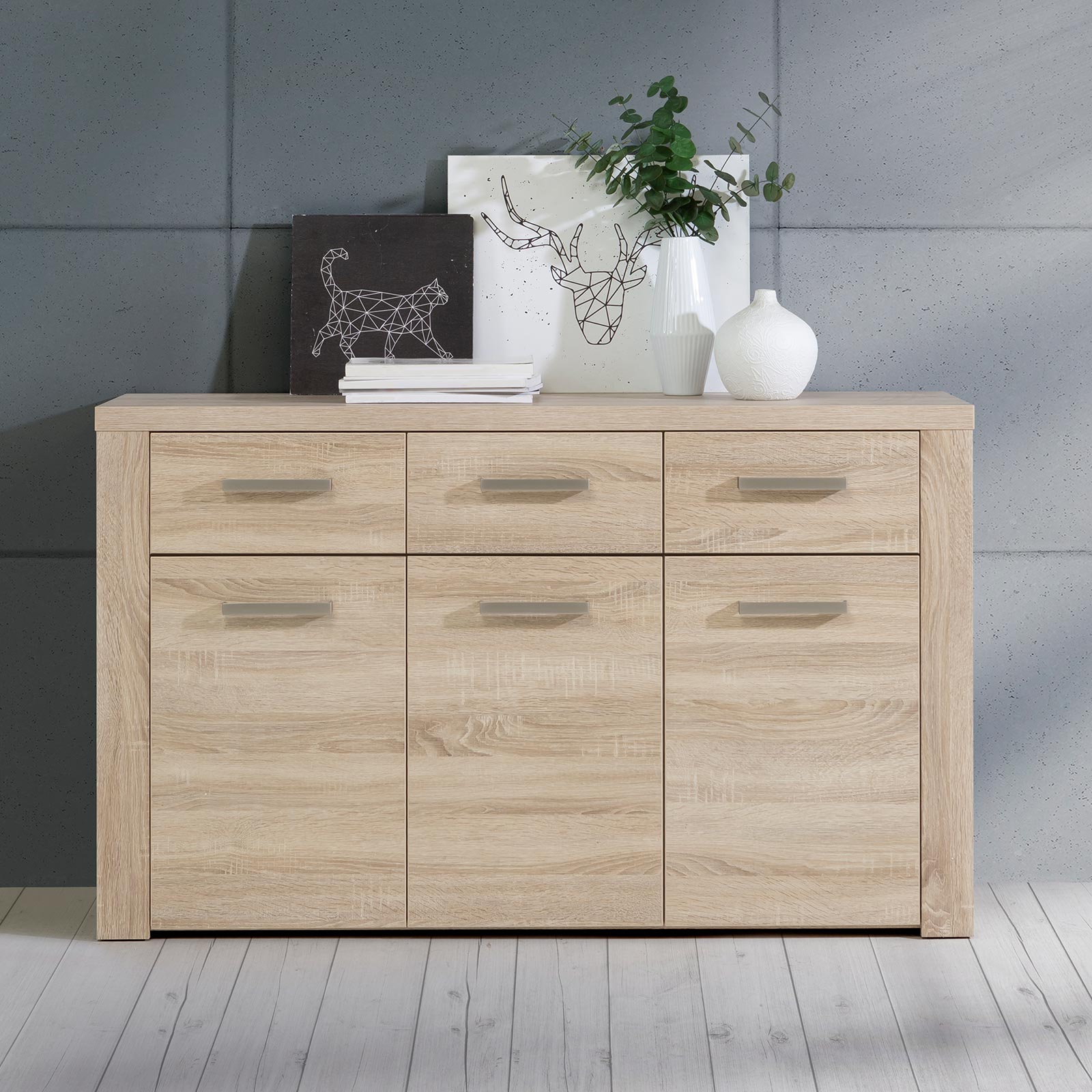 Sideboard - Sonoma Eiche - 136 cm