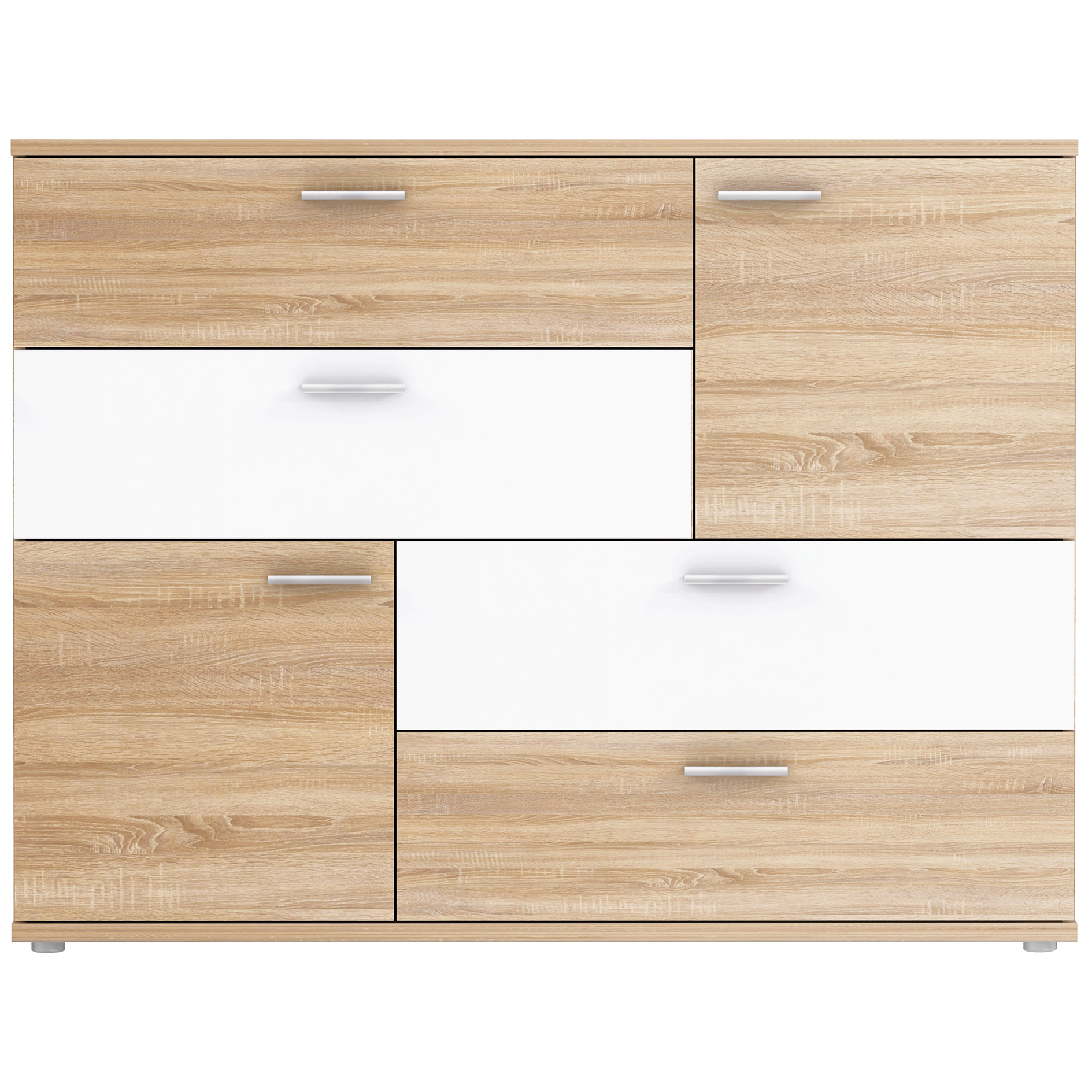Sideboard - Sonoma Eiche - weiß - 125 cm breit