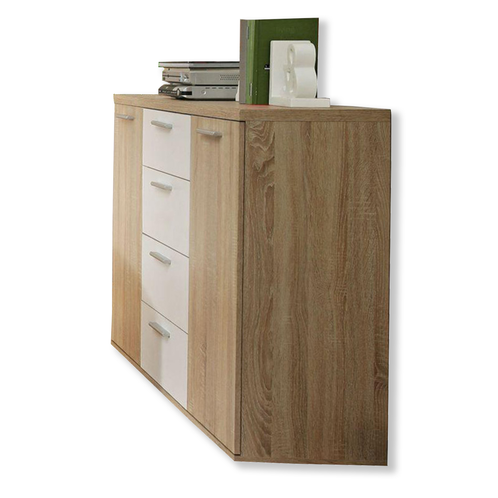 Sideboard - Sonoma Eiche - weiß - 130 cm