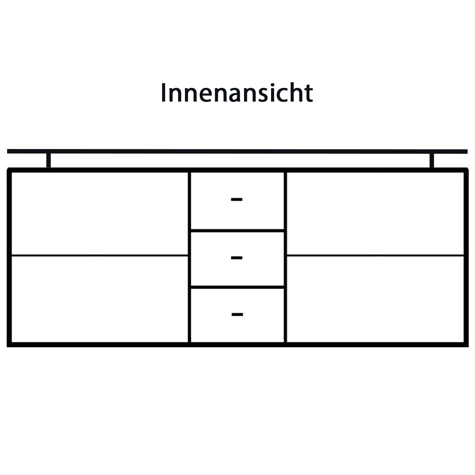 Sideboard - Sonoma Eiche - weiß - 152 cm