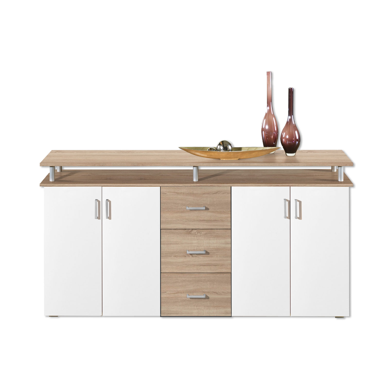 Sideboard - Sonoma Eiche-weiß - 178 cm breit