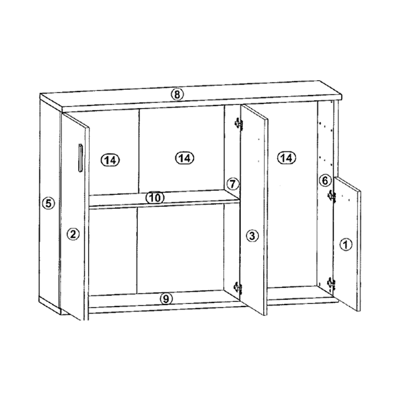 Sideboard - weiß-Beton-Optik - 120 cm breit