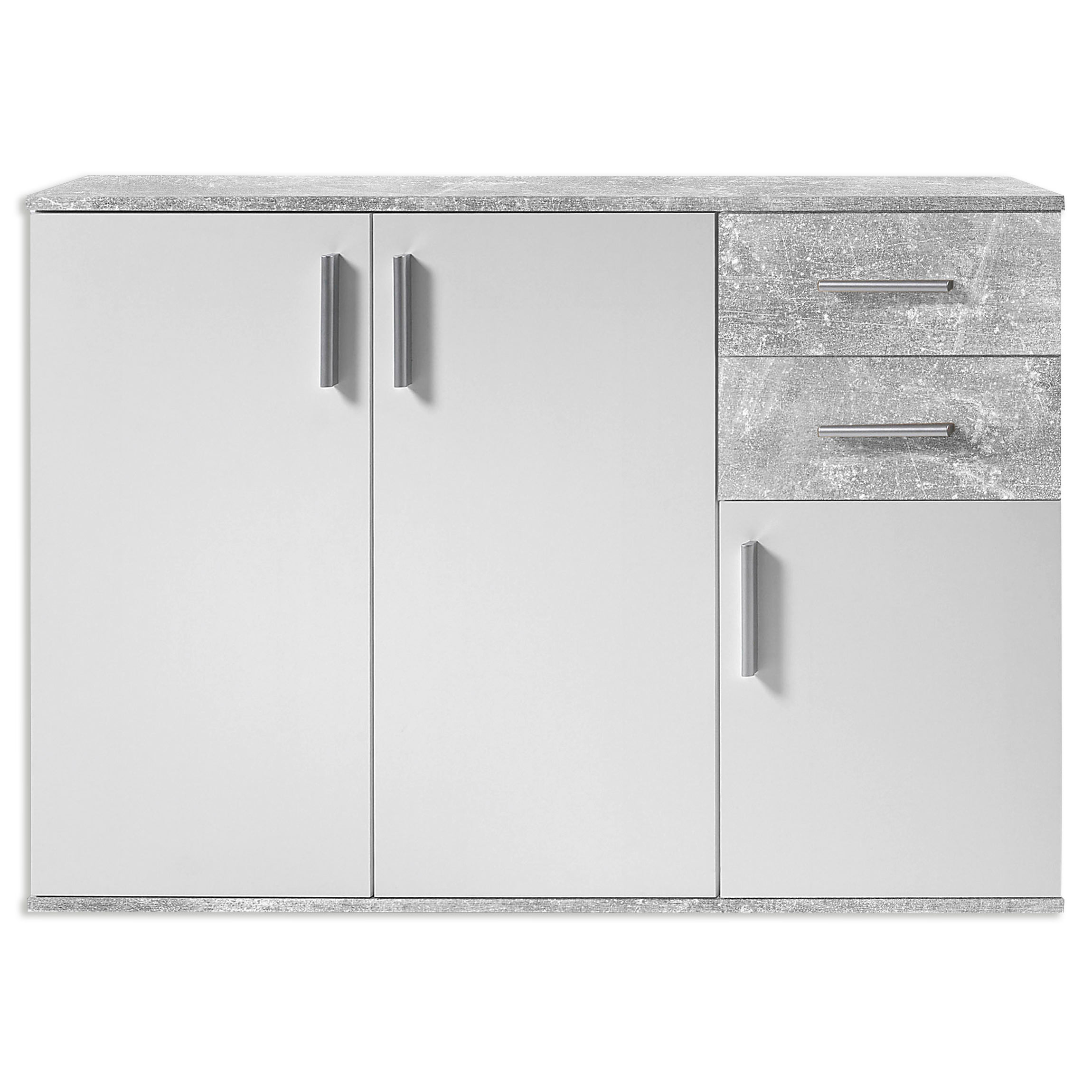 Sideboard - weiß-Beton-Optik - 120 cm breit