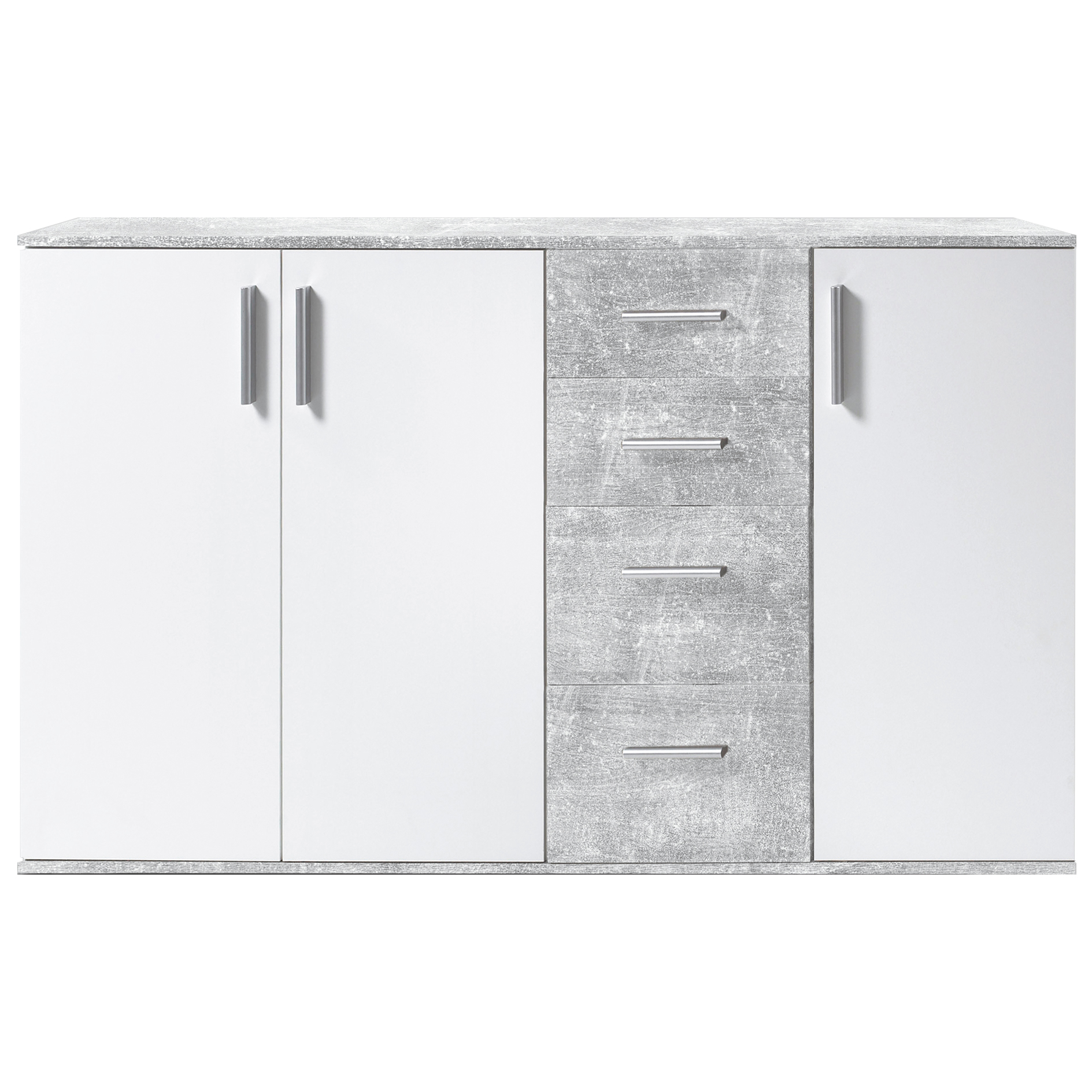 Sideboard - weiß-Beton-Optik - 160 cm breit