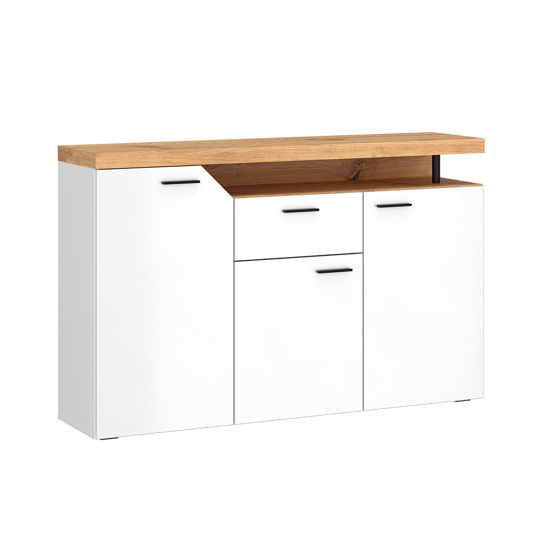 Sideboards - Artisan Eiche - Alpinweiß - 3 Türen - 137 cm