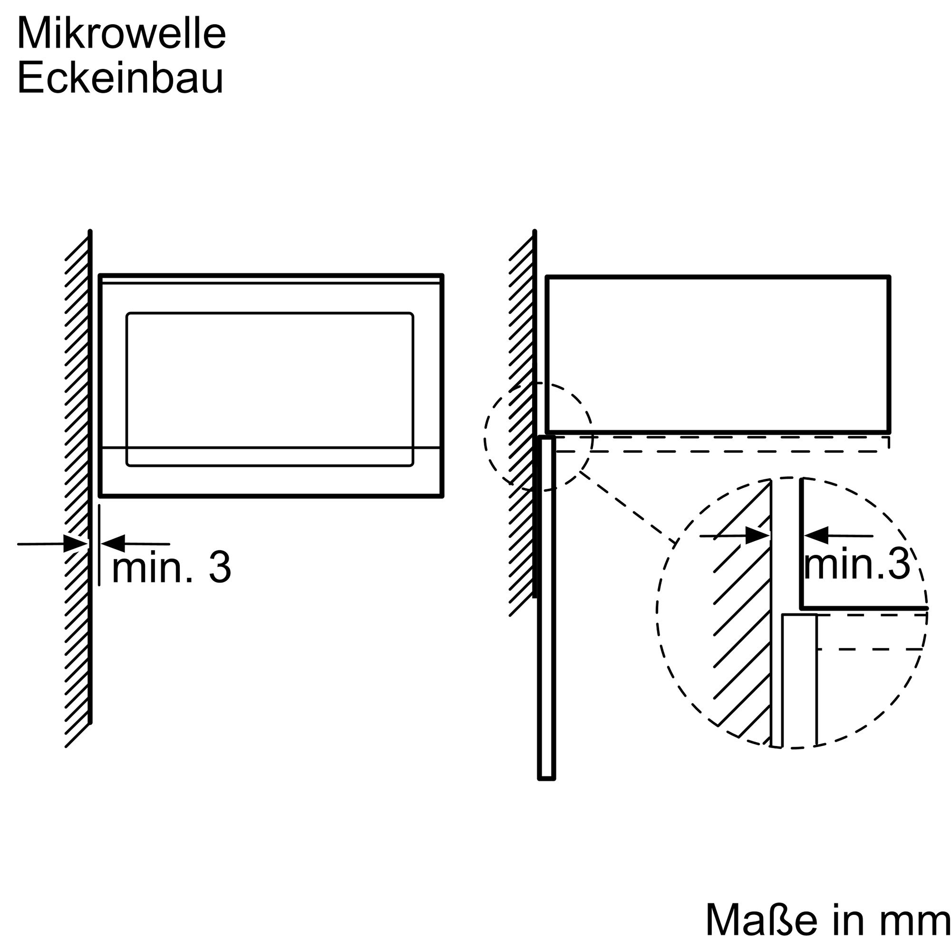 SIEMENS Einbau-Mikrowelle BF525LMB1 - schwarz - 800 Watt
