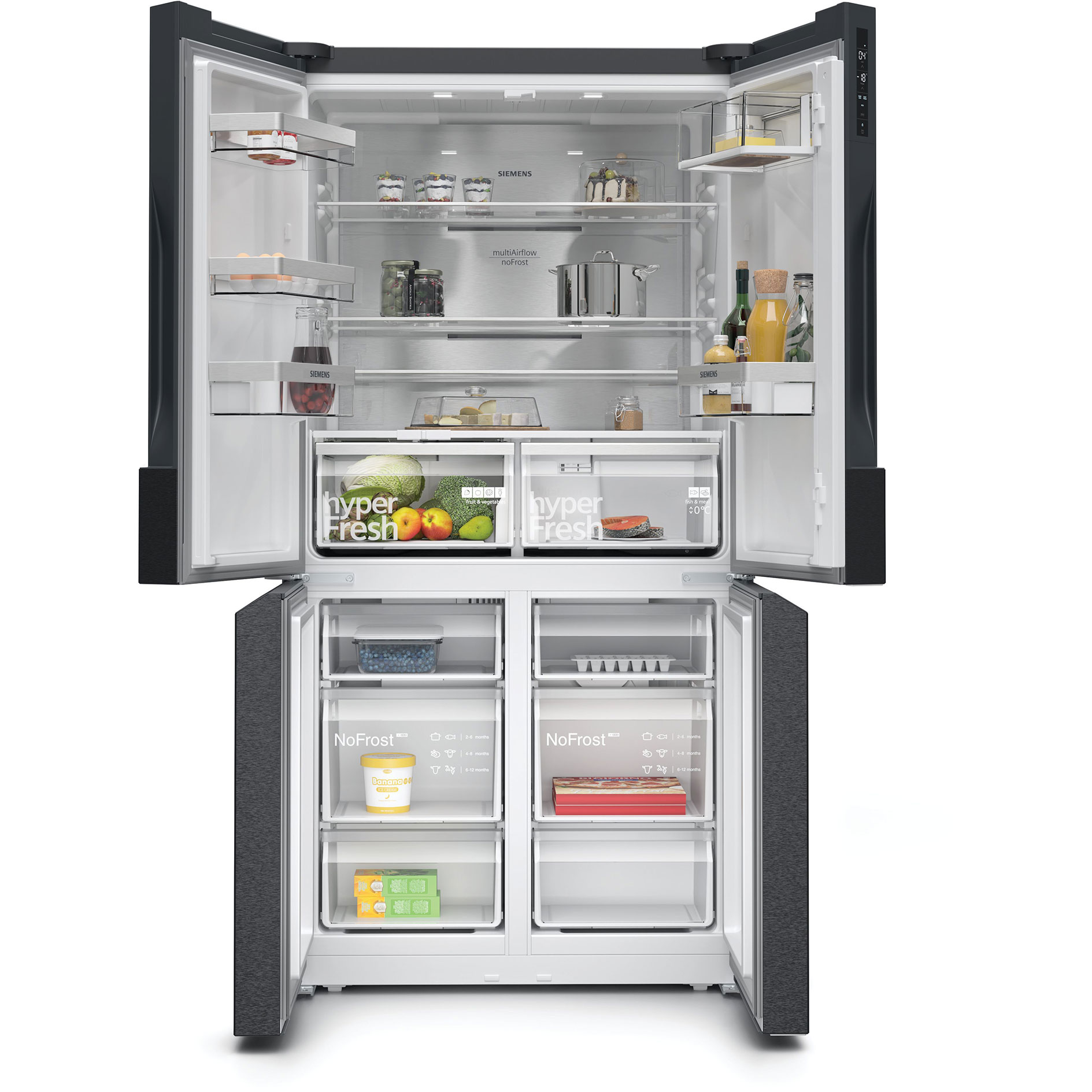 SIEMENS Kühl-/Gefrierkombination KF96NAXEA - blacksteel - E