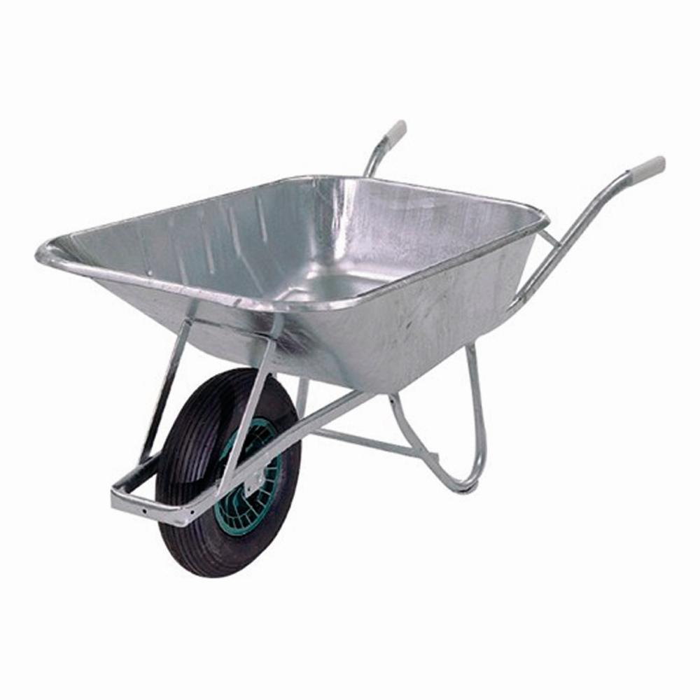Silokarre - silber - verzinkt - 130 Liter