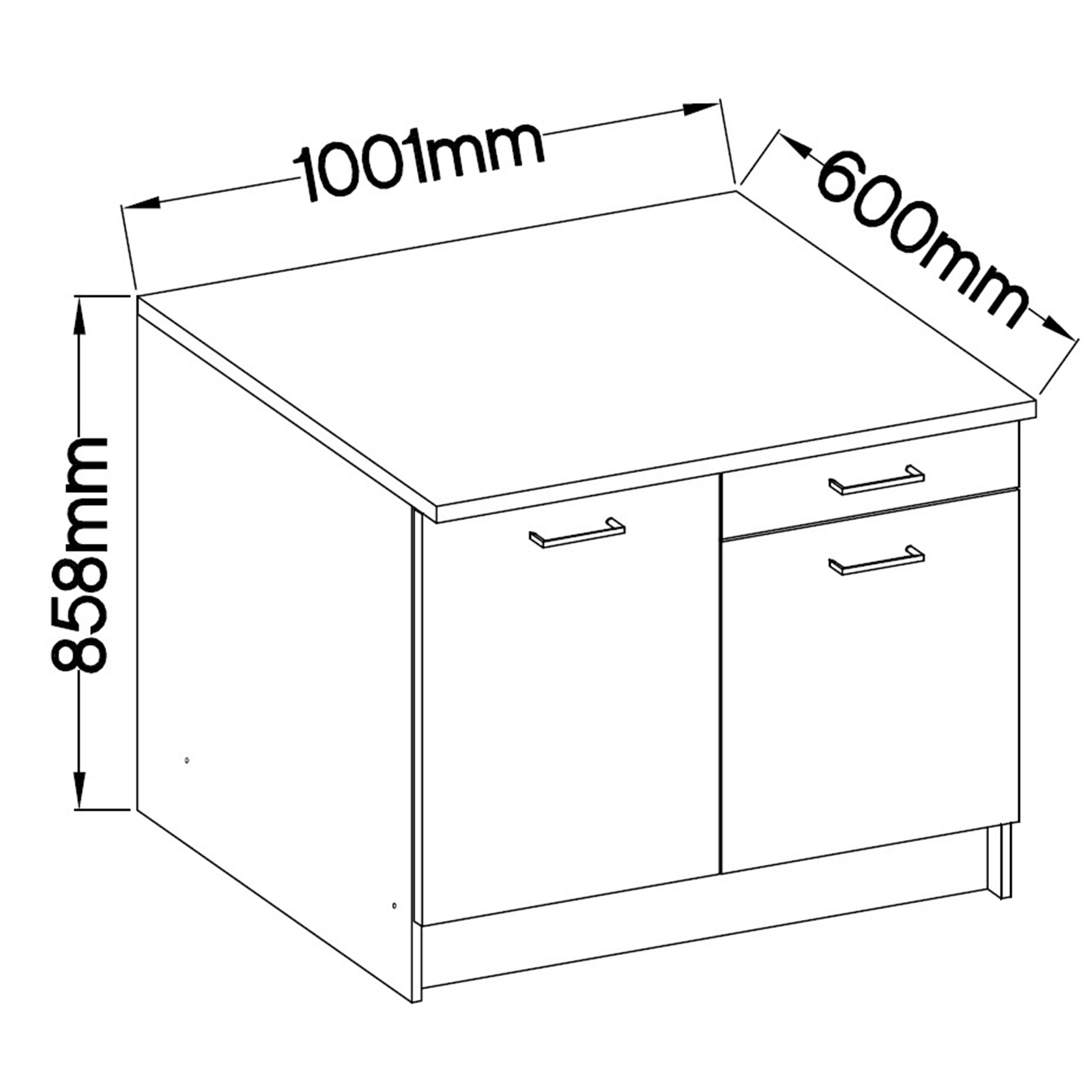 Single-Küche - Betonoptik - weiß - 160 cm breit
