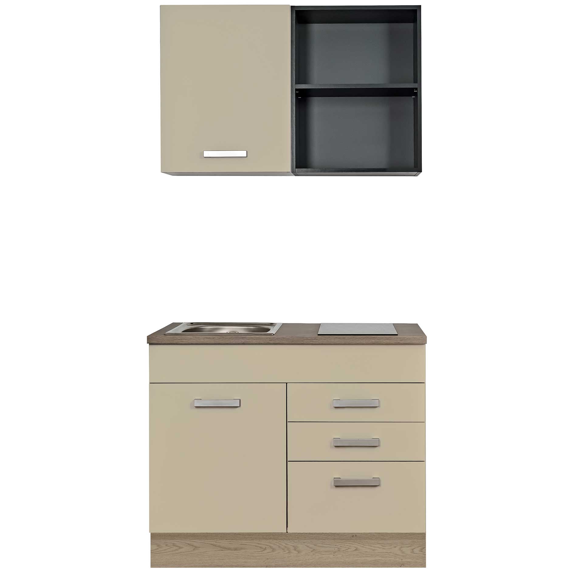 Single-Küche - Macadamia - Eiche Cremona - 100 cm