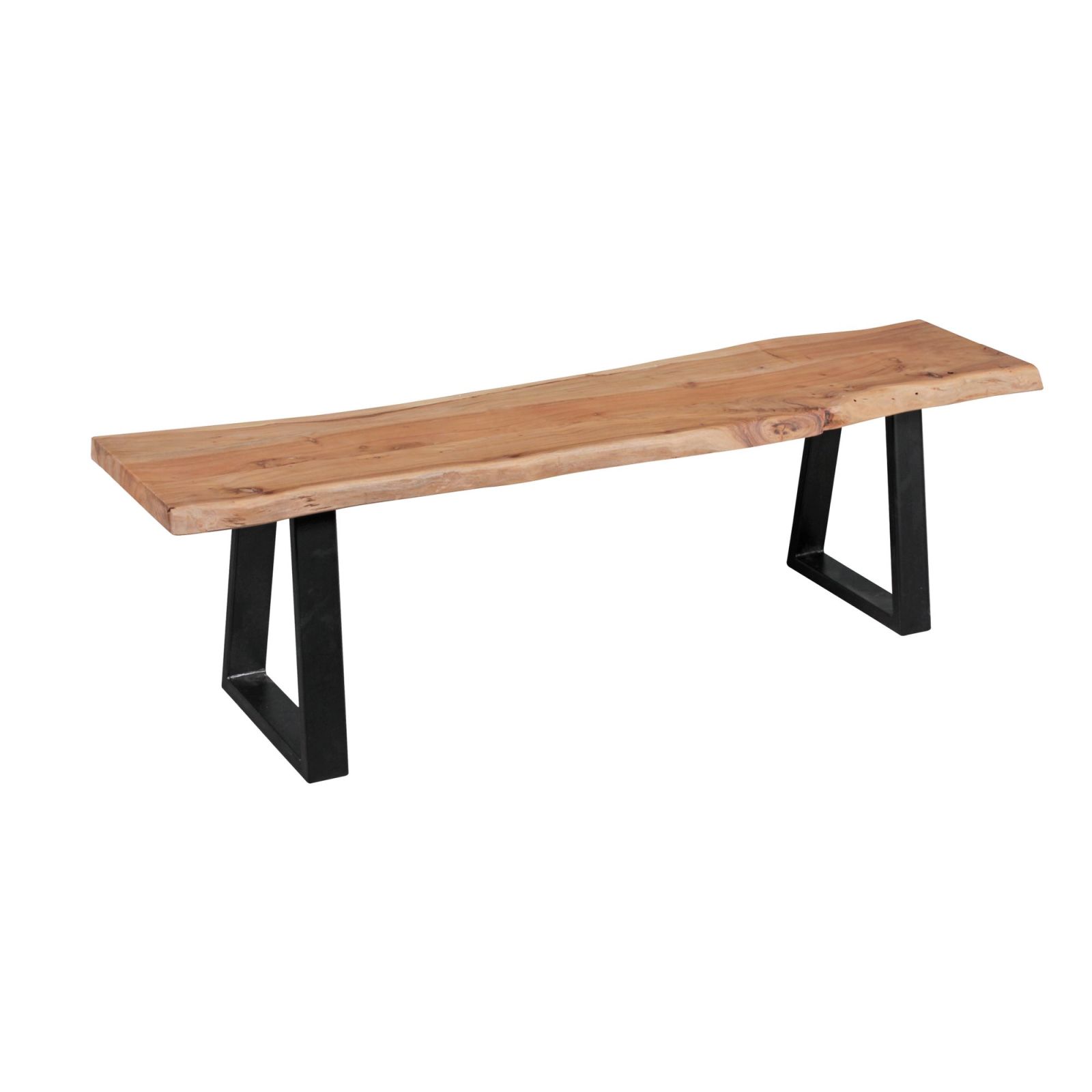 Sitzbank - Akazie-schwarz matt - Massivholz - 160 cm
