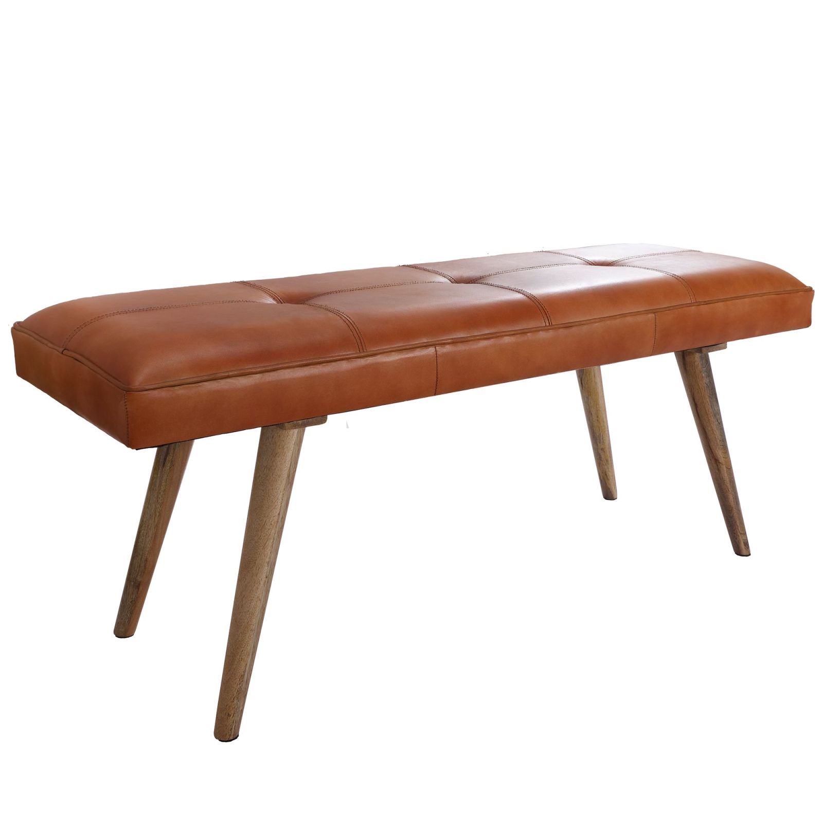 Sitzbank - braun - Echtleder - 117 cm breit