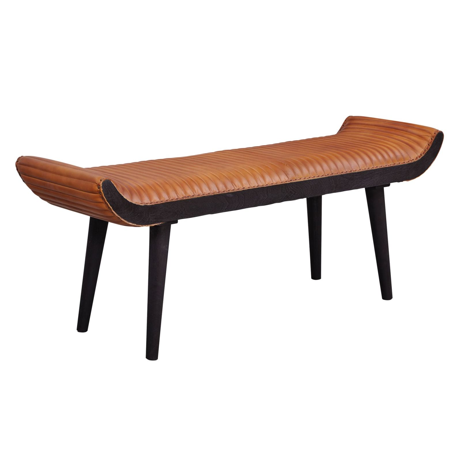 Sitzbank - braun - Echtleder - 125 cm breit