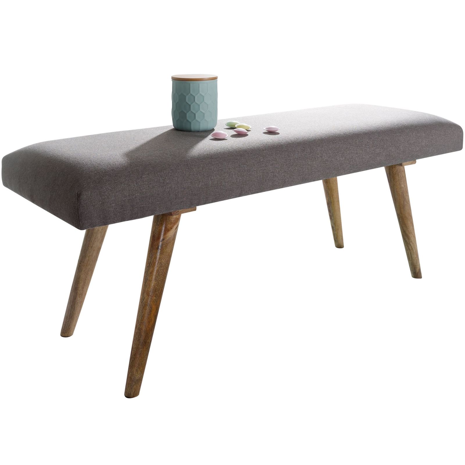 Sitzbank - grau-braun - Massivholz - 117 cm breit