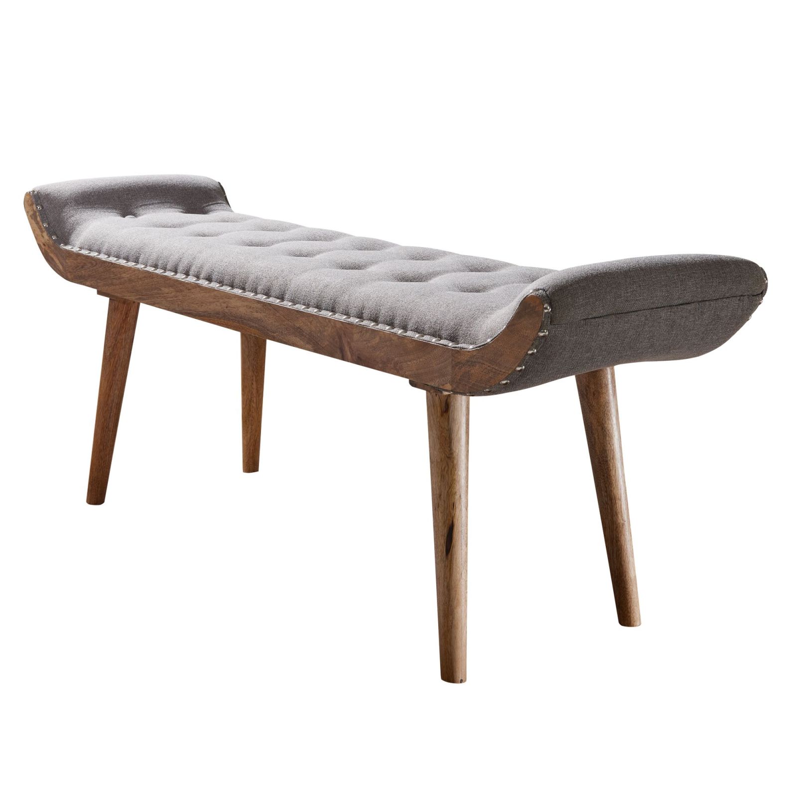 Sitzbank - grau - Massivholz - 125 cm breit