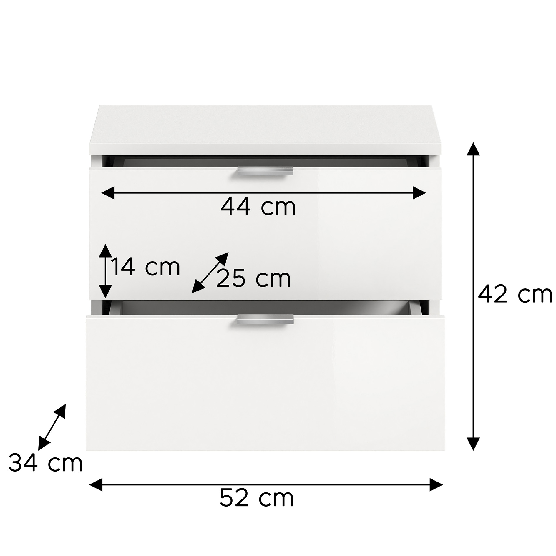 Sitzbank/Kommode PROJEKT X - weiß Hochglanz - weiß - 52 cm