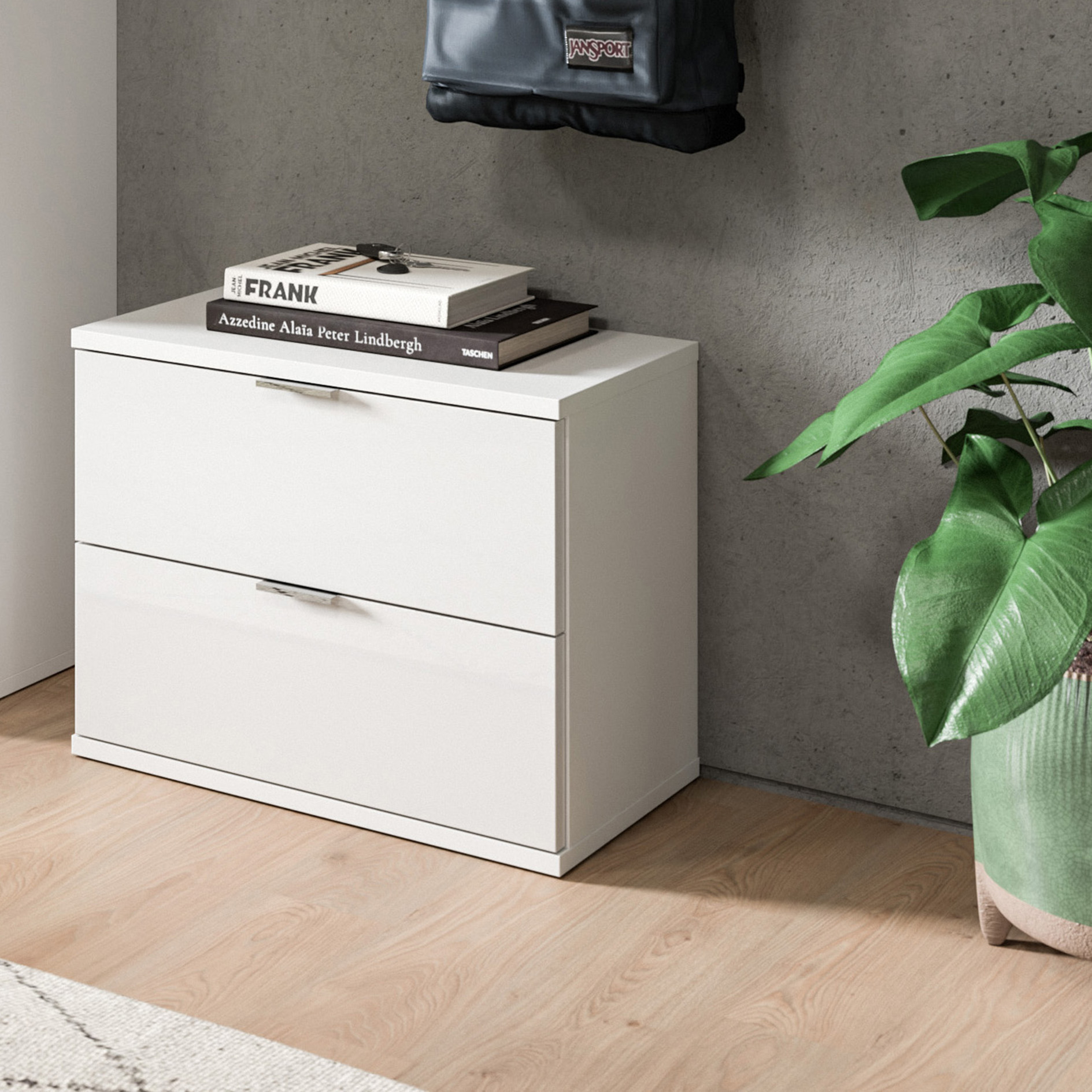 Sitzbank/Kommode PROJEKT X - weiß Hochglanz - weiß - 52 cm