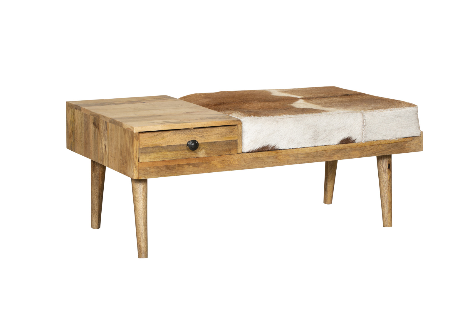 Sitzbank PATNA - braun-weiß - 100 cm