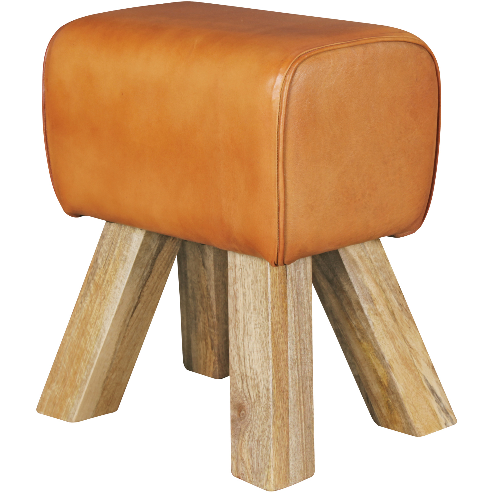 Sitzhocker - braun - Mango massiv
