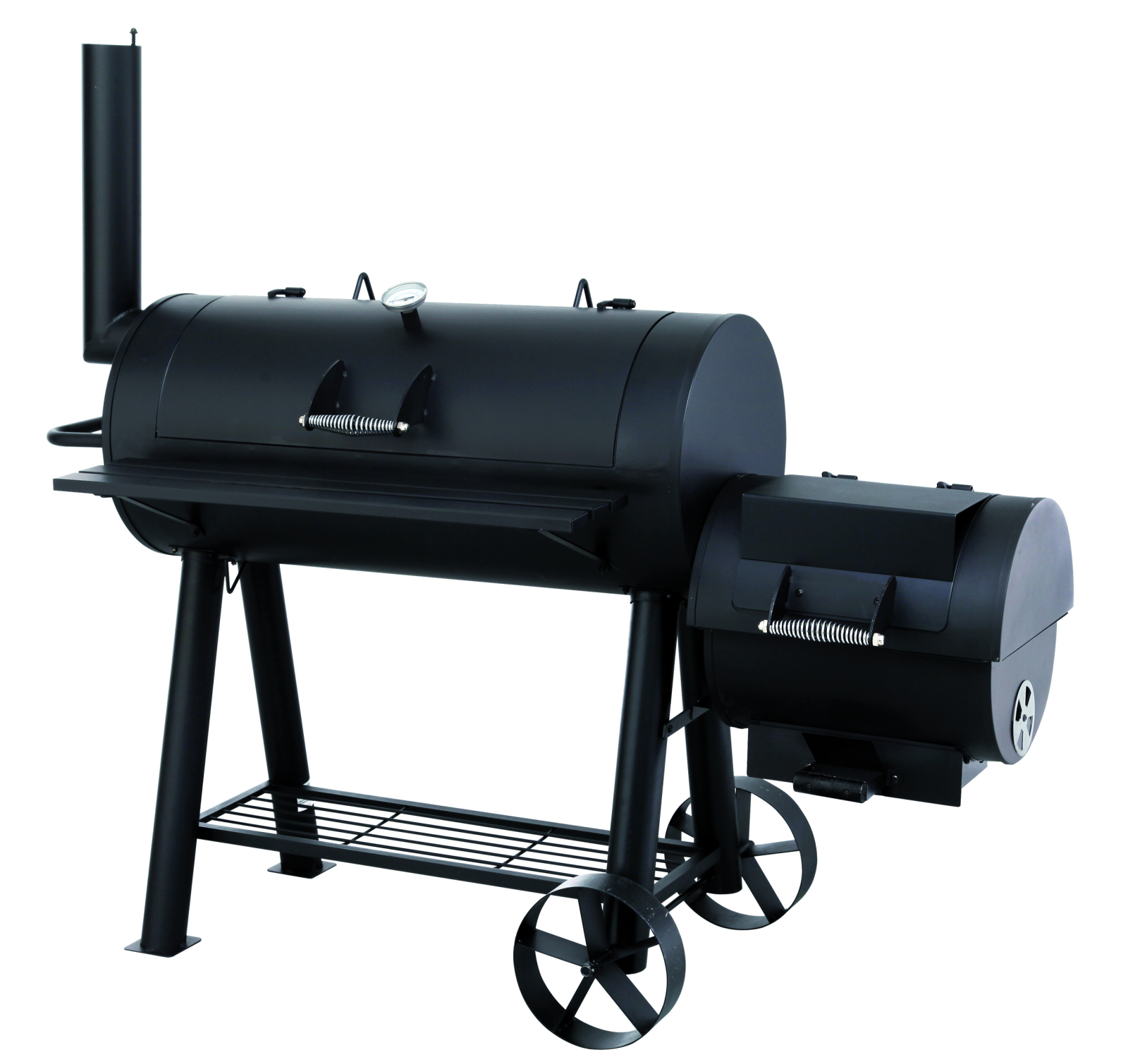 Smoker MILWAUKEE - schwarz - mit Thermometer + Ascheschale