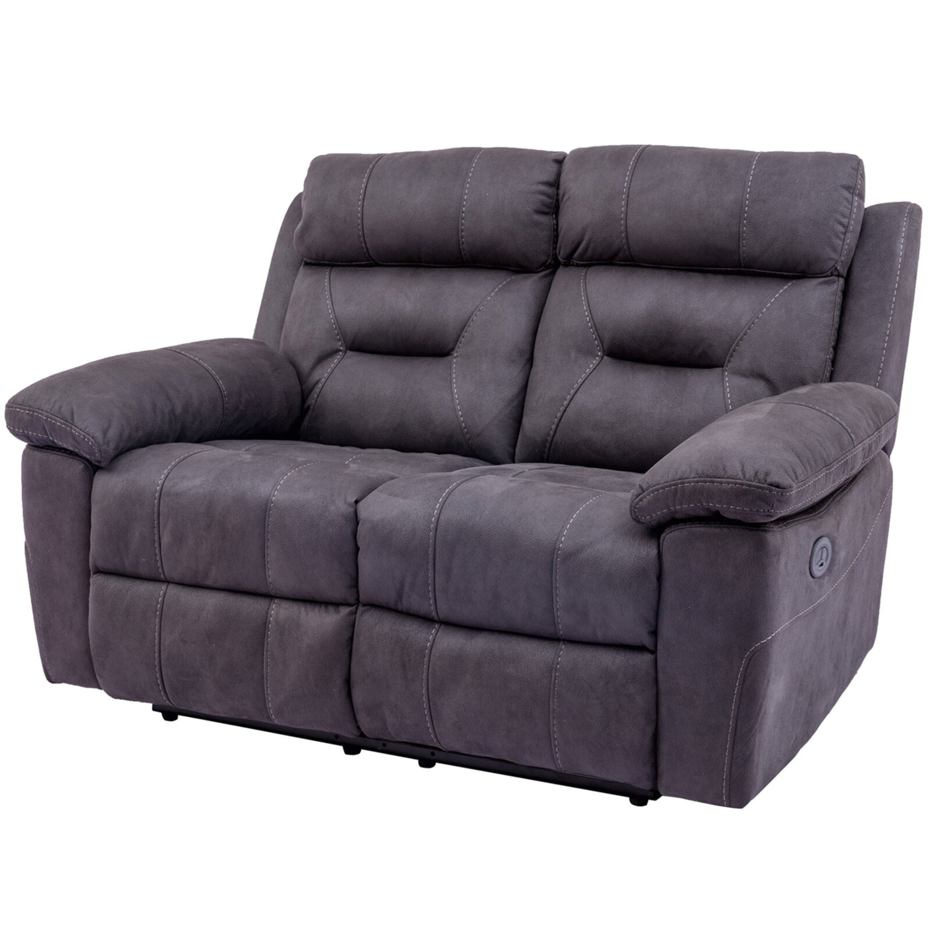 Sofa 2-Sitzer - grau - mit 2x elektrisch verstellbarer Relaxfunktion - 145 cm breit