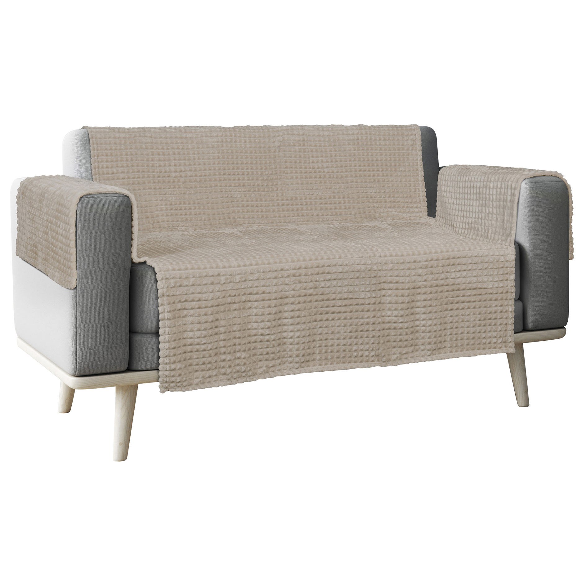 Sofaschoner - kitt - 196x112 cm
