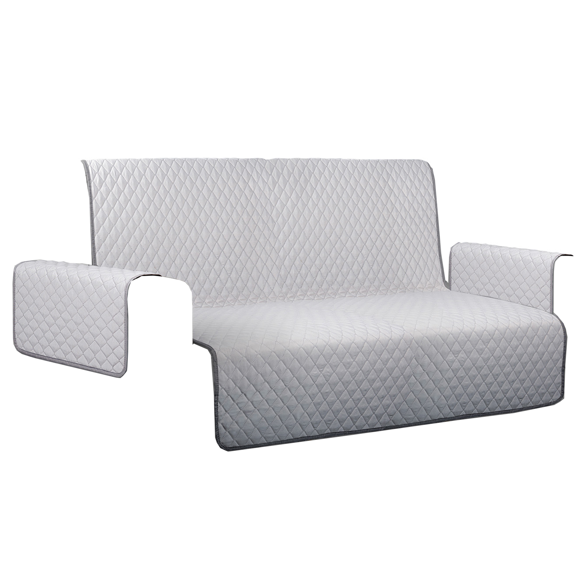 Sofaschoner - silber-anthrazit - wendbar