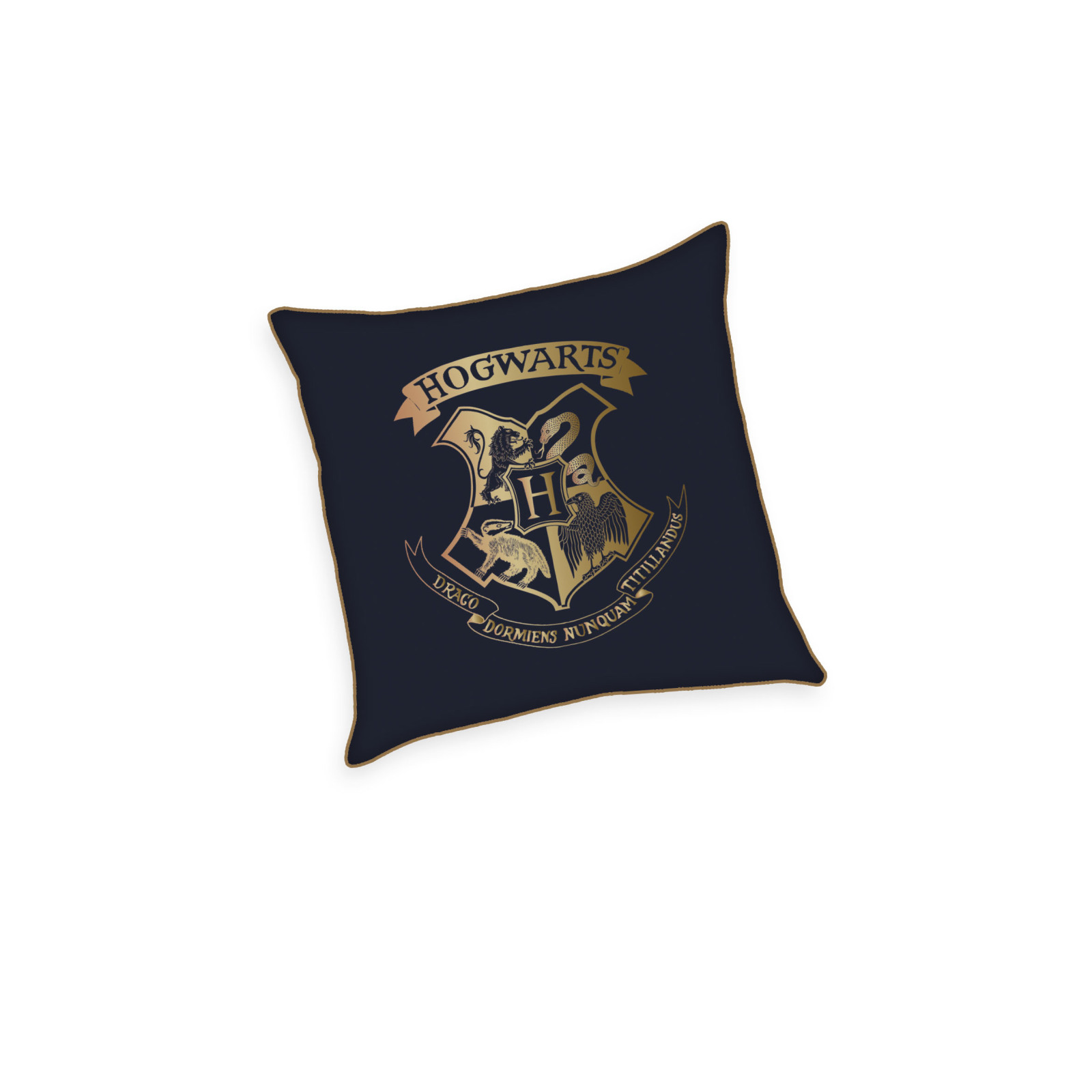 Soft Velboa Kissen HARRY POTTER - dunkelblau-gold - 40x40 cm