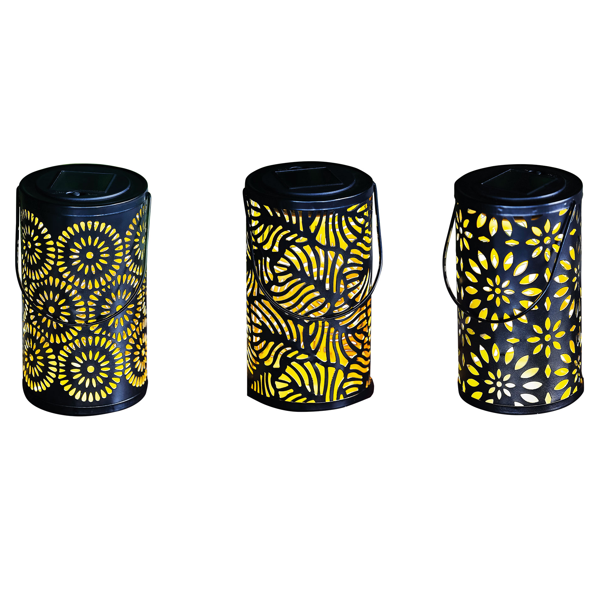 Solar-LED-Laterne - schwarz - sortierte Designs