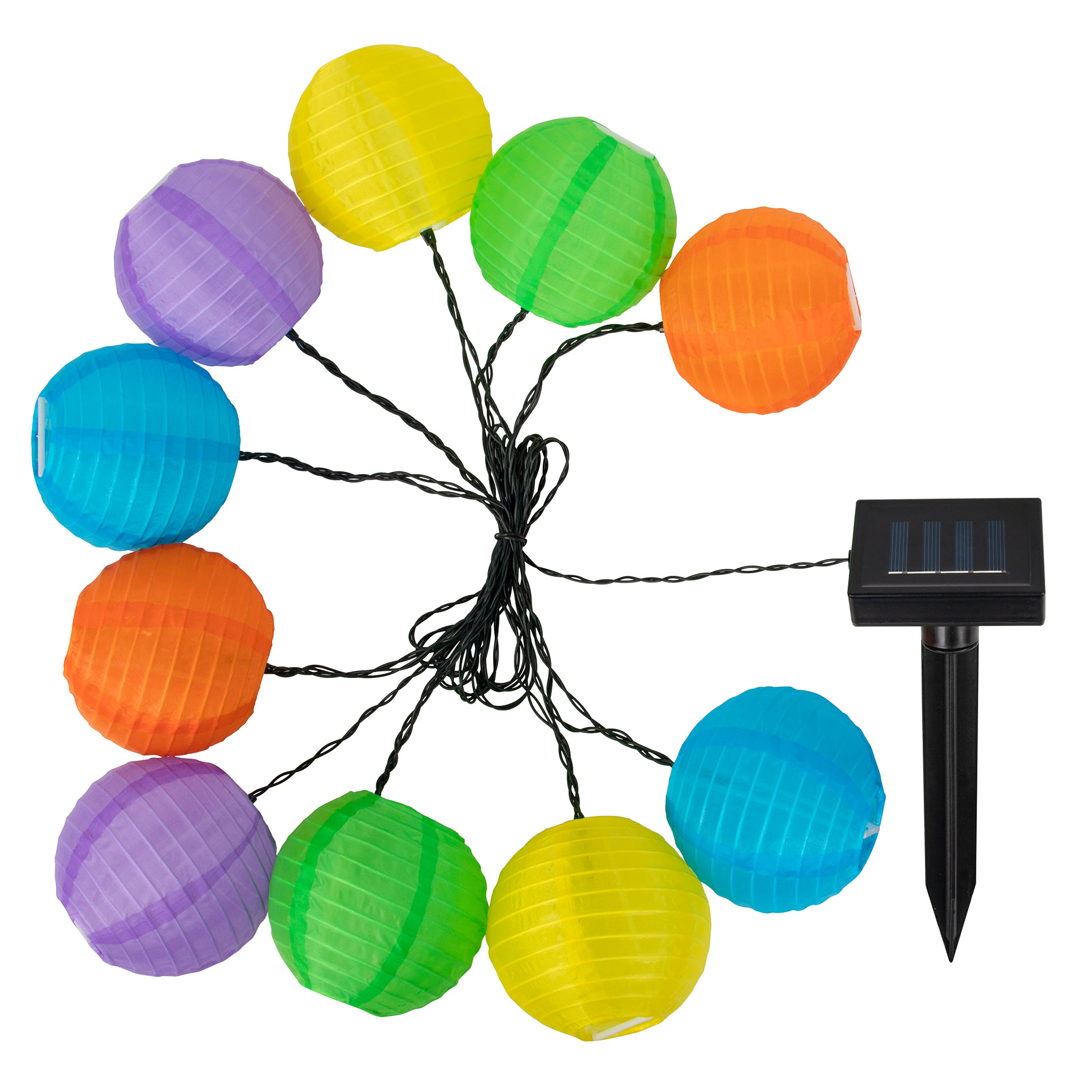Solar-LED-Lichterkette - bunt - 480 cm lang