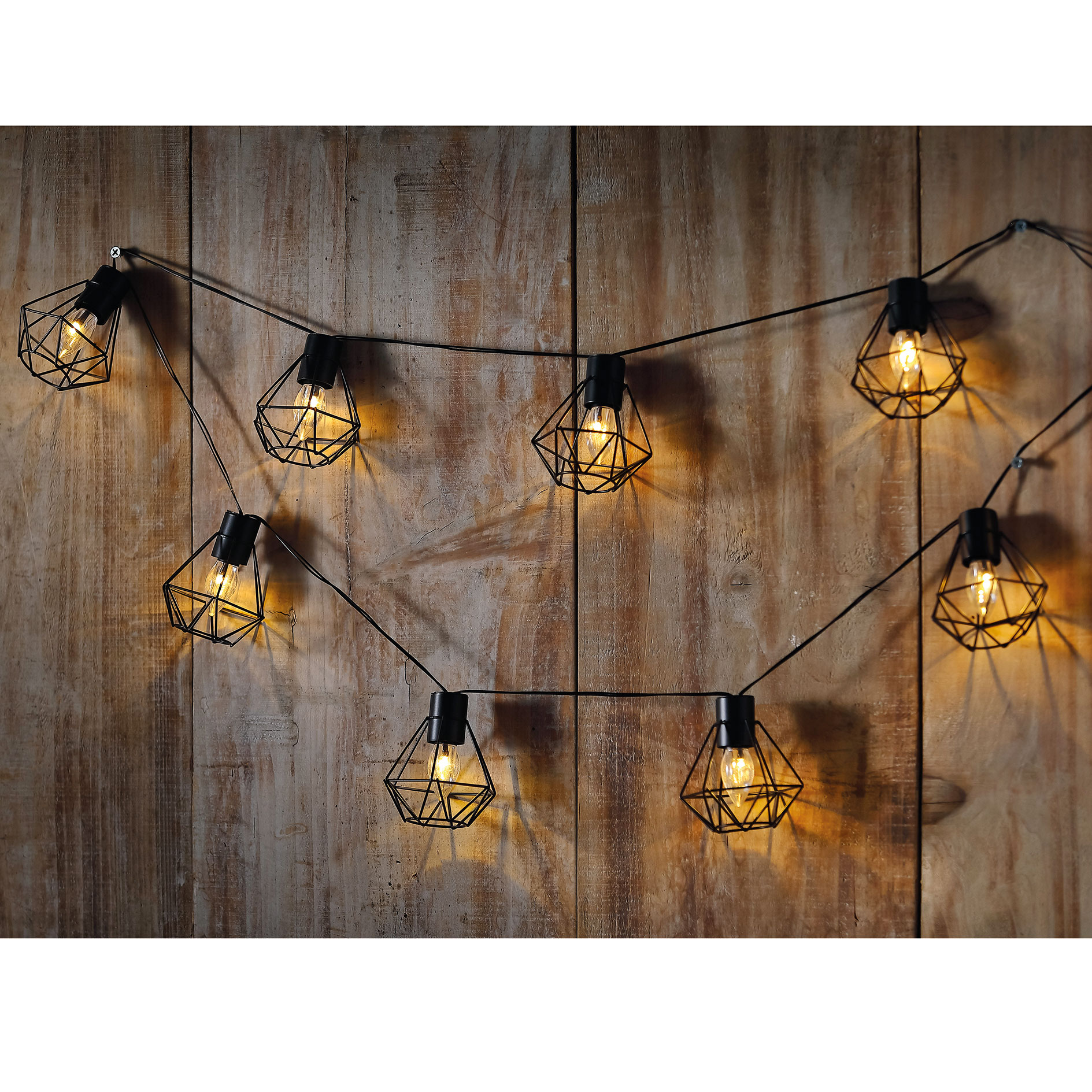 Solar-LED-Lichterkette - schwarz - 380 cm