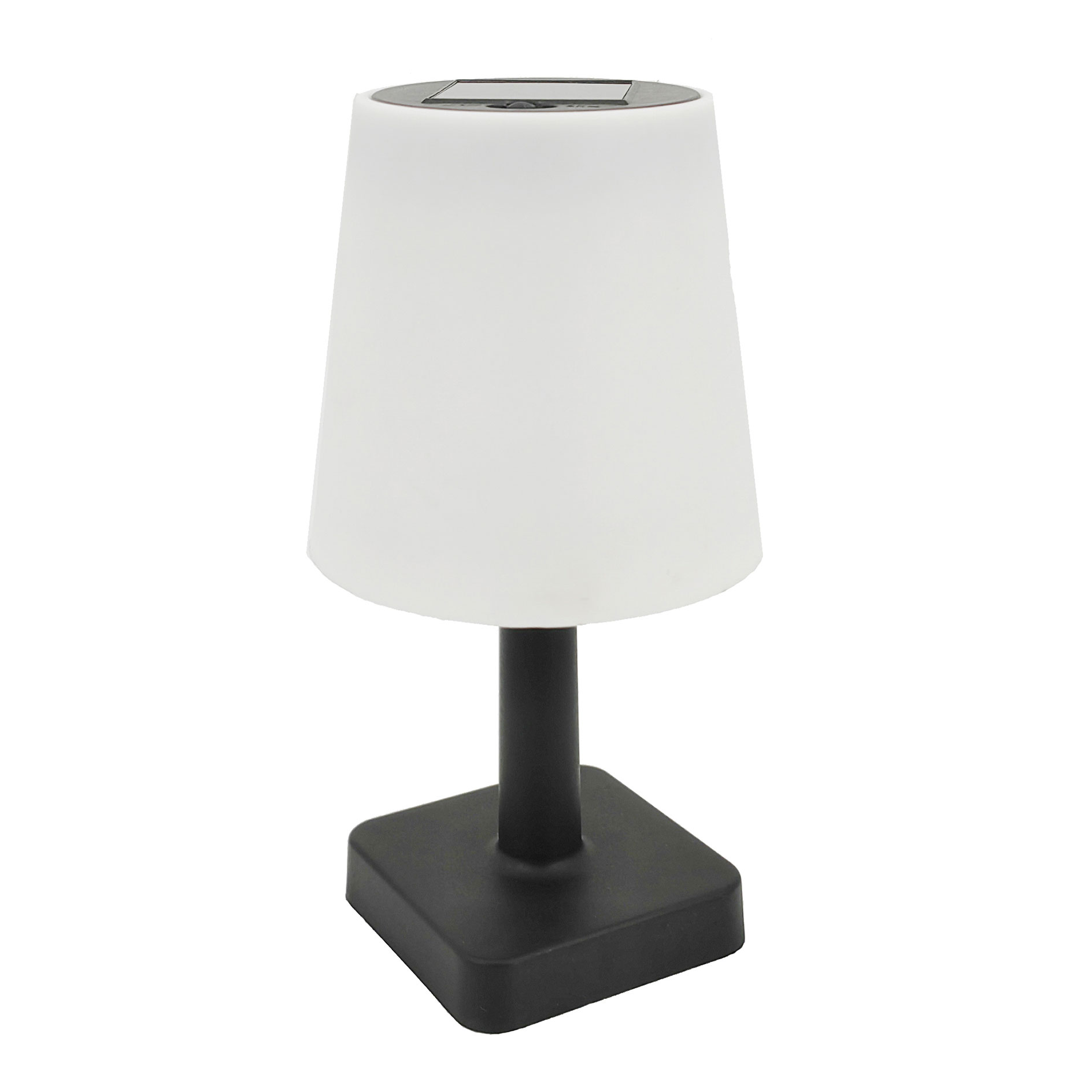 Solar-LED-Tischleuchte - schwarz-weiß - 23 cm hoch