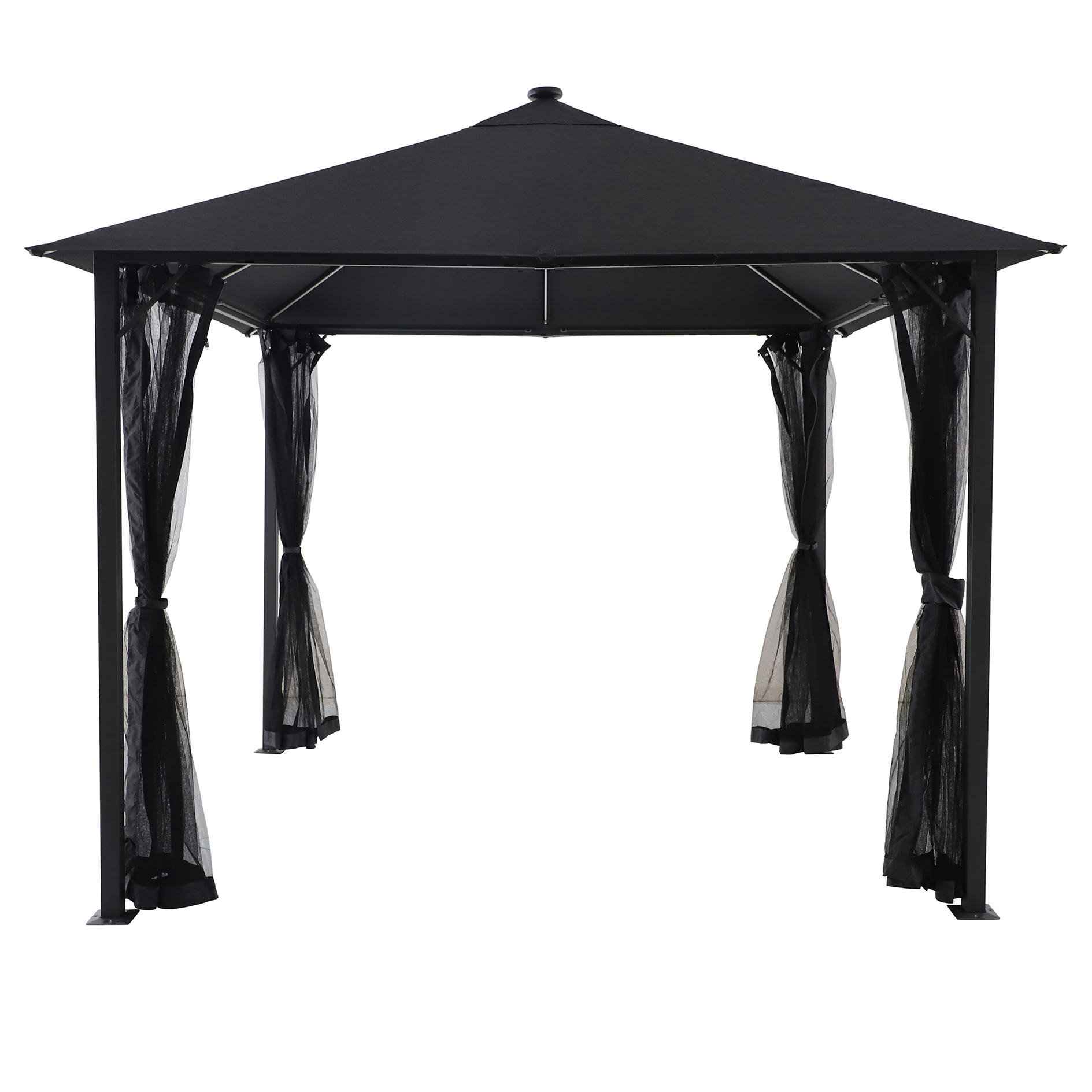 Solar-Pavillon - grau-anthrazit - Stahl - 299x299 cm