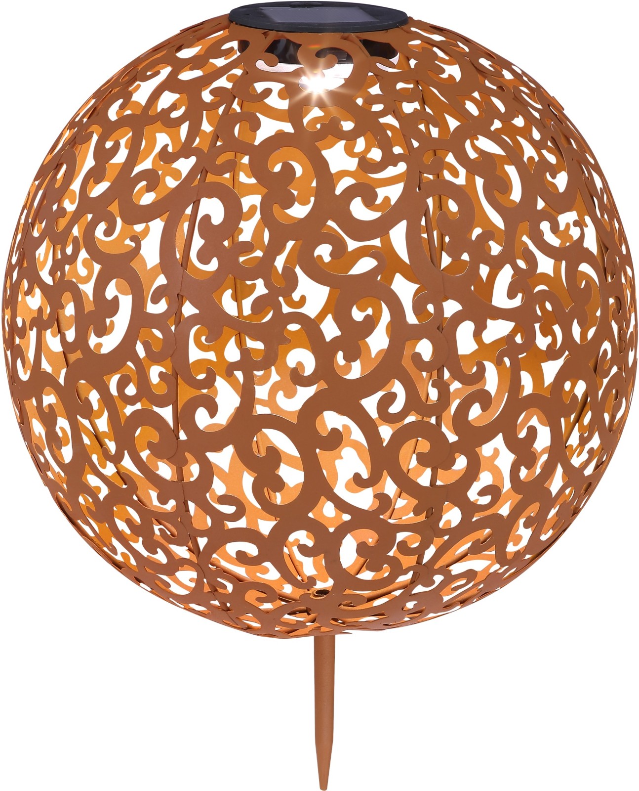 Solarleuchte - rost - Metall - Ø 28,5 cm