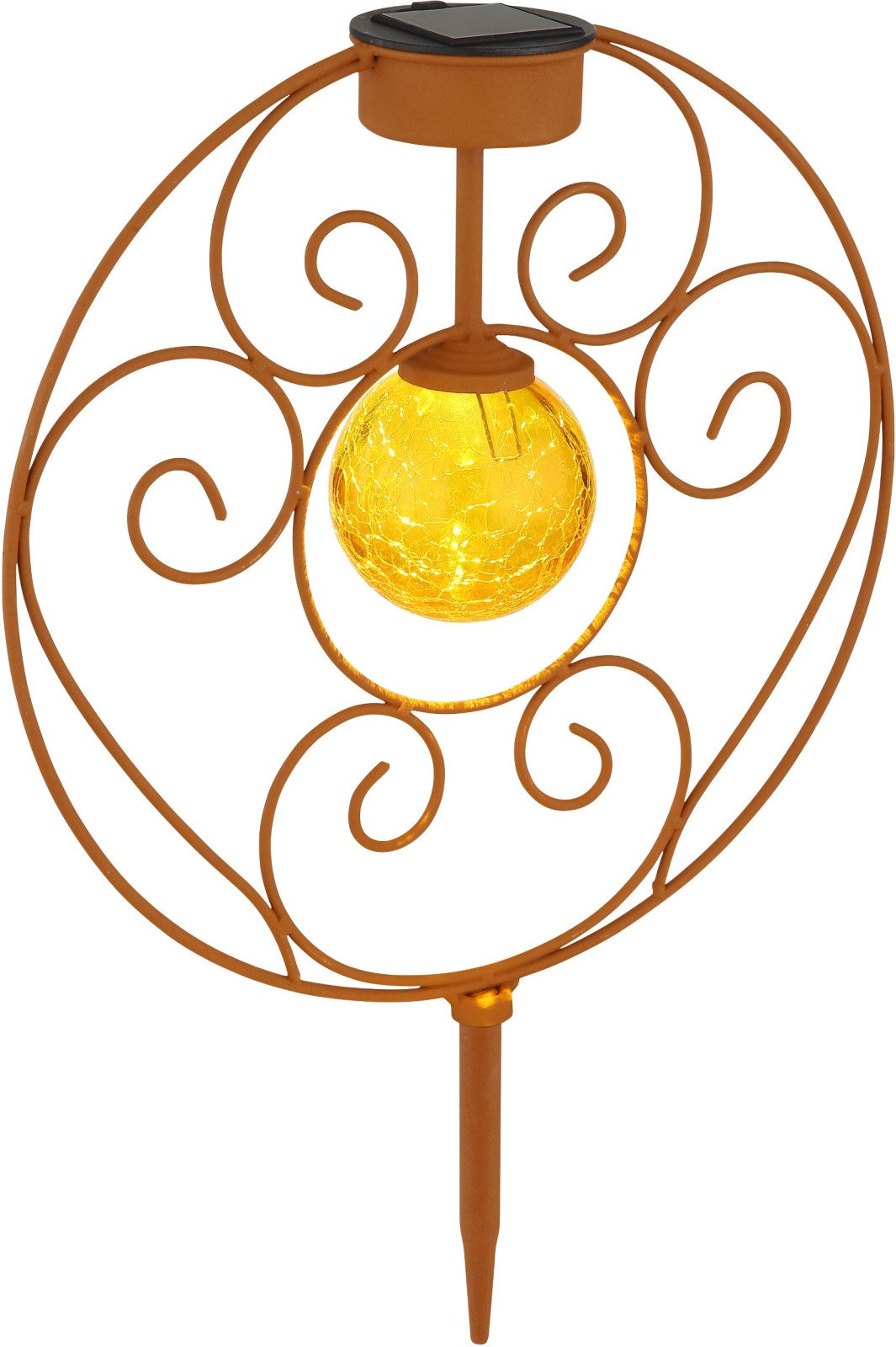 Solarleuchte - rostfarben-amber - Metall - 41 cm hoch
