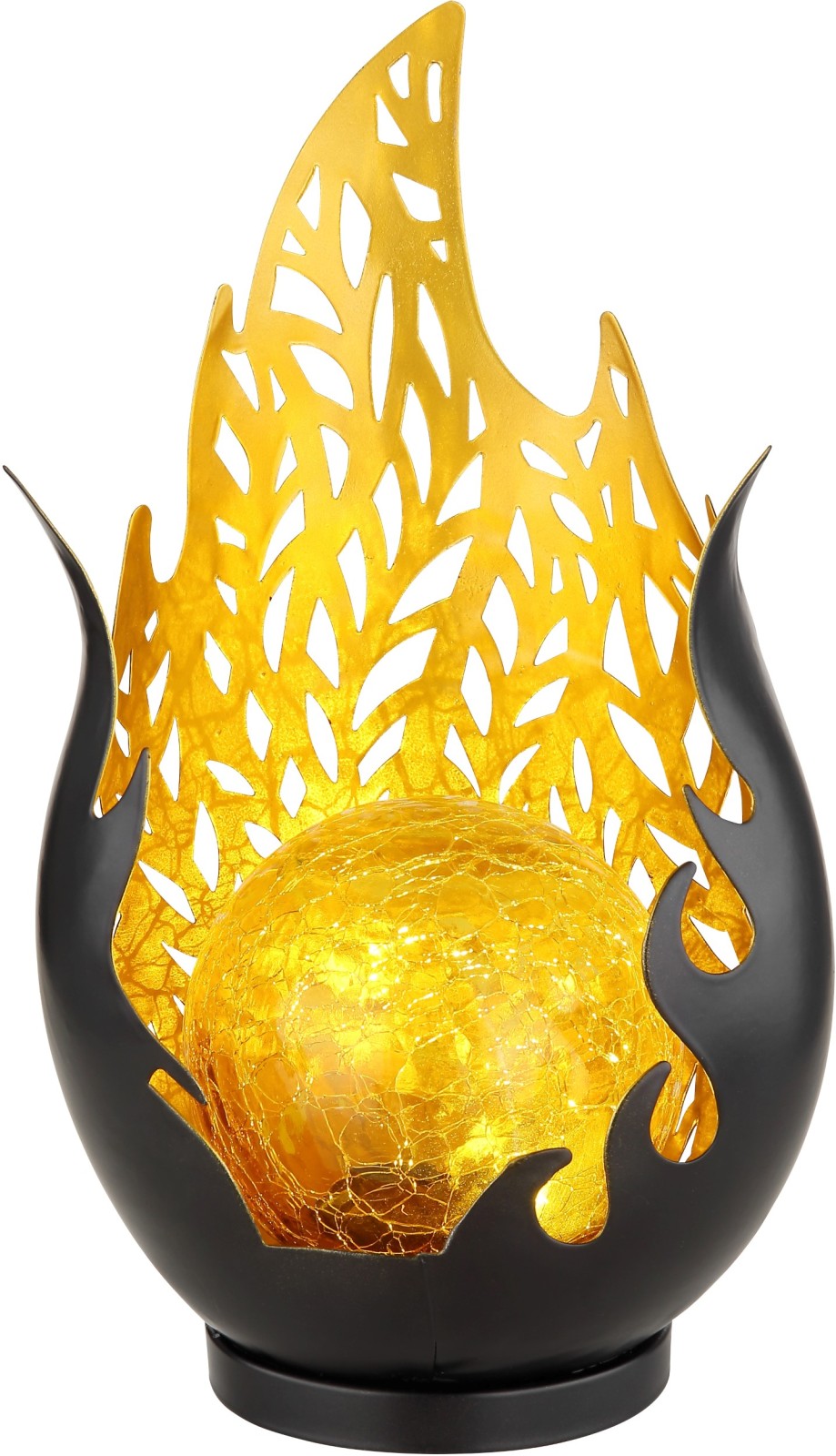 Solarleuchte - schwarz matt - gold - Dekorstanzungen