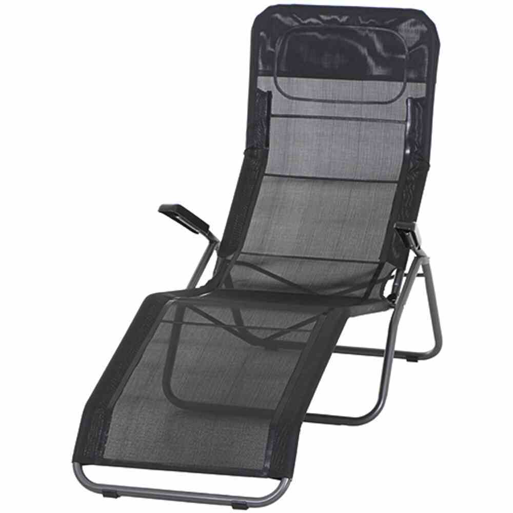Sonnenliege ANCO - schwarz-anthrazit - klappbar - 144 cm