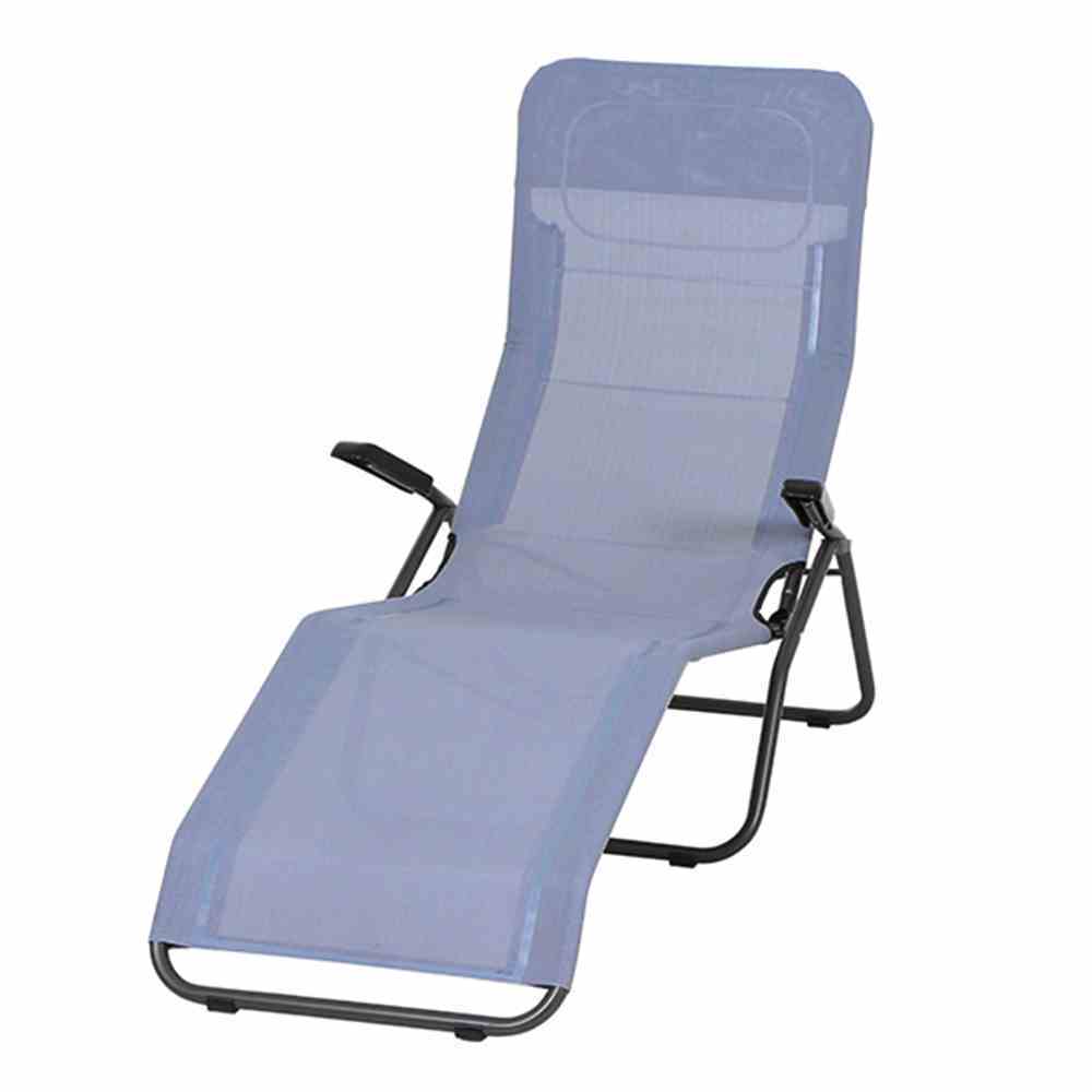 Sonnenliege ANCO - taupenblau-anthrazit - klappbar - 144 cm
