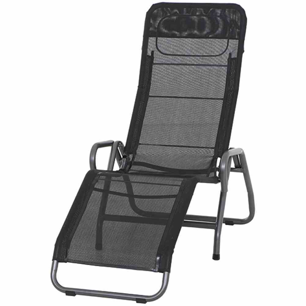 Sonnenliege BITO - schwarz-anthrazit - klappbar - 139 cm