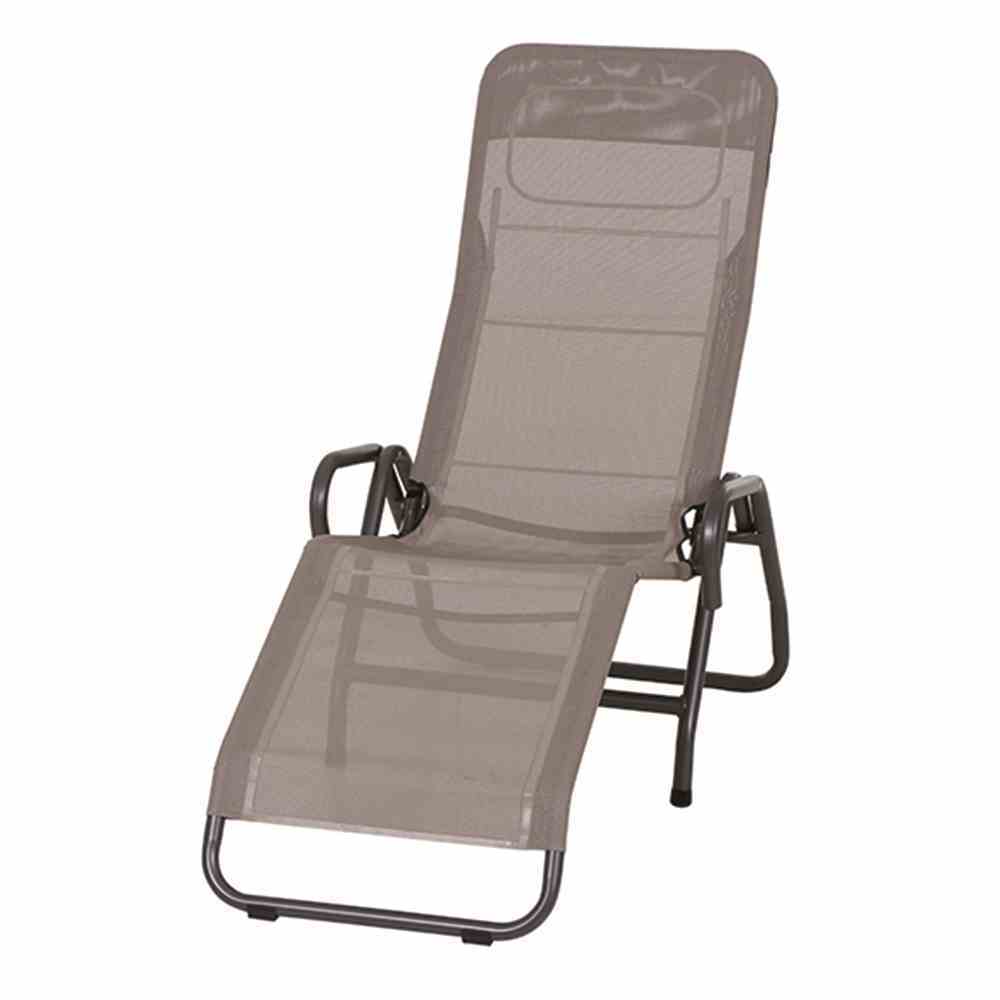 Sonnenliege BITO - taupe-anthrazit - klappbar - 139 cm