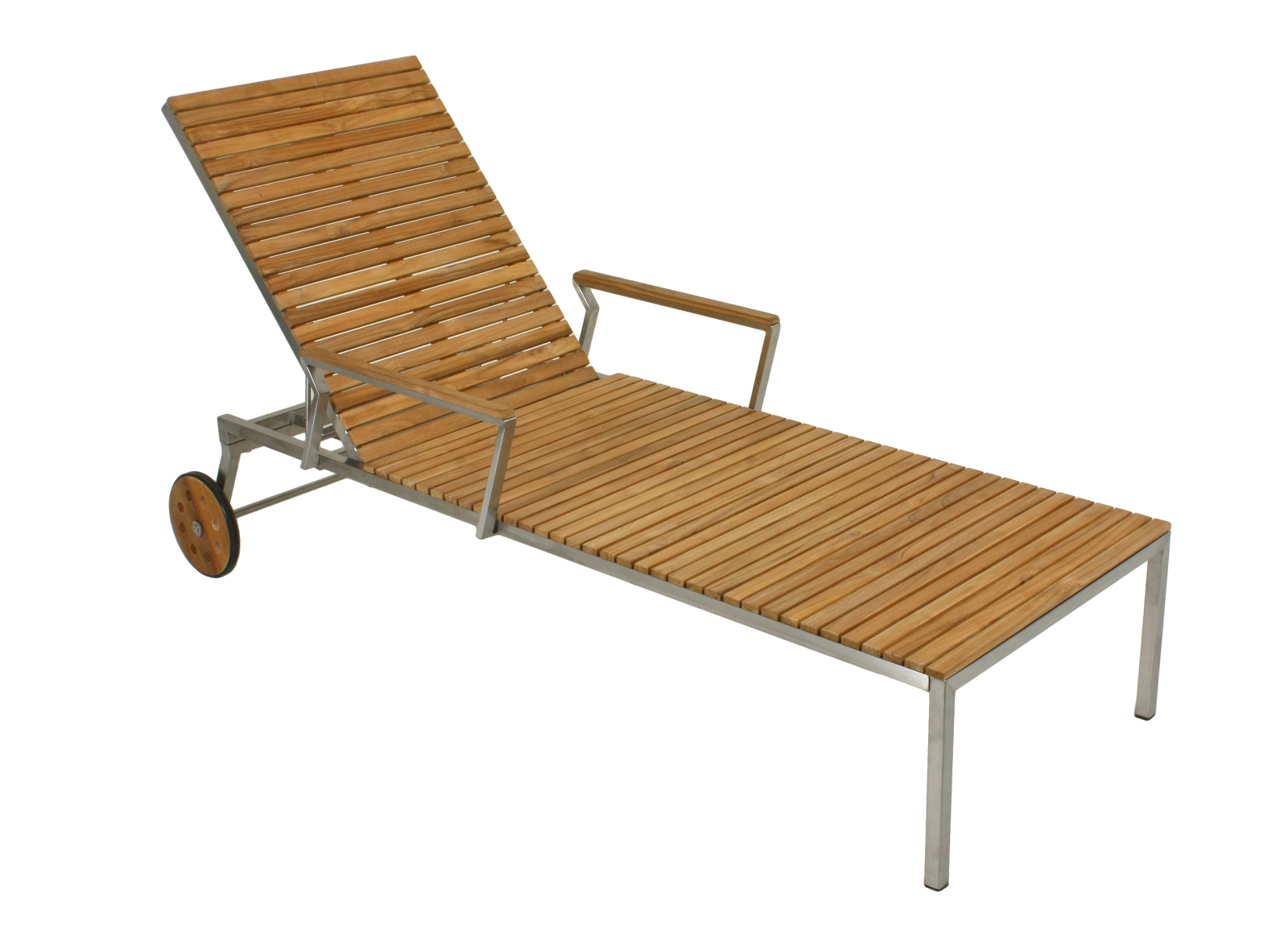 Sonnenliege DENVER - Teak massiv - 197x70 cm
