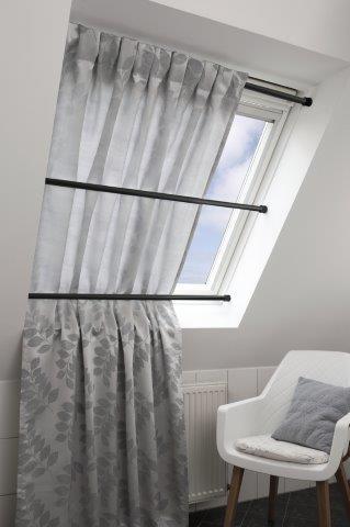 Spannstange - schwarz matt - ausdrehbar - 130-220 cm