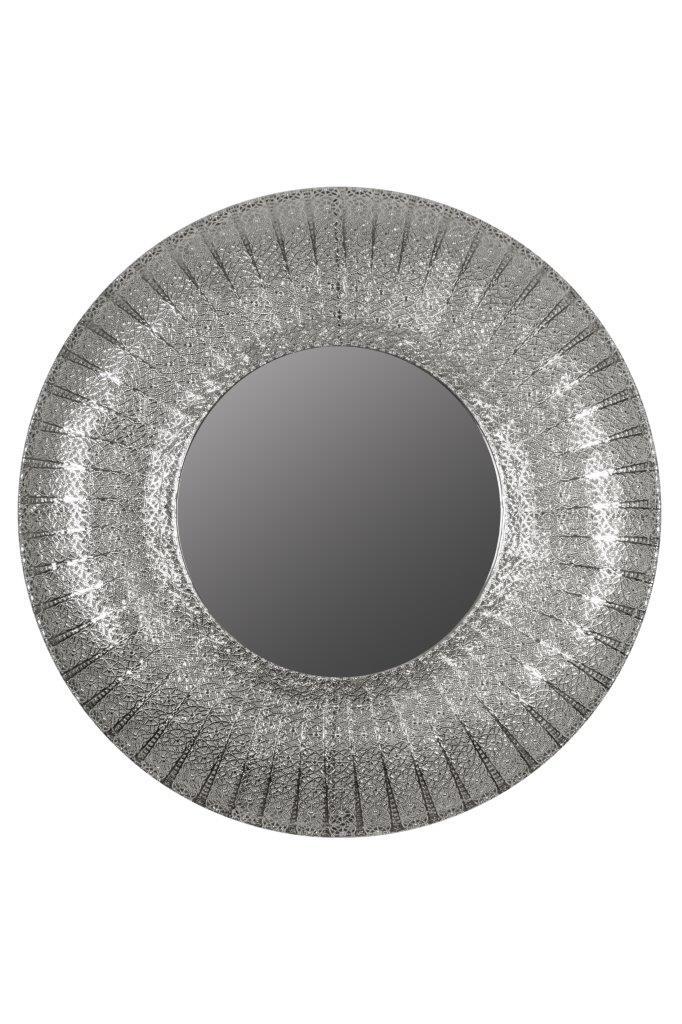 Spiegel ZALA - silber - Metallrahmen - Ø 78 cm