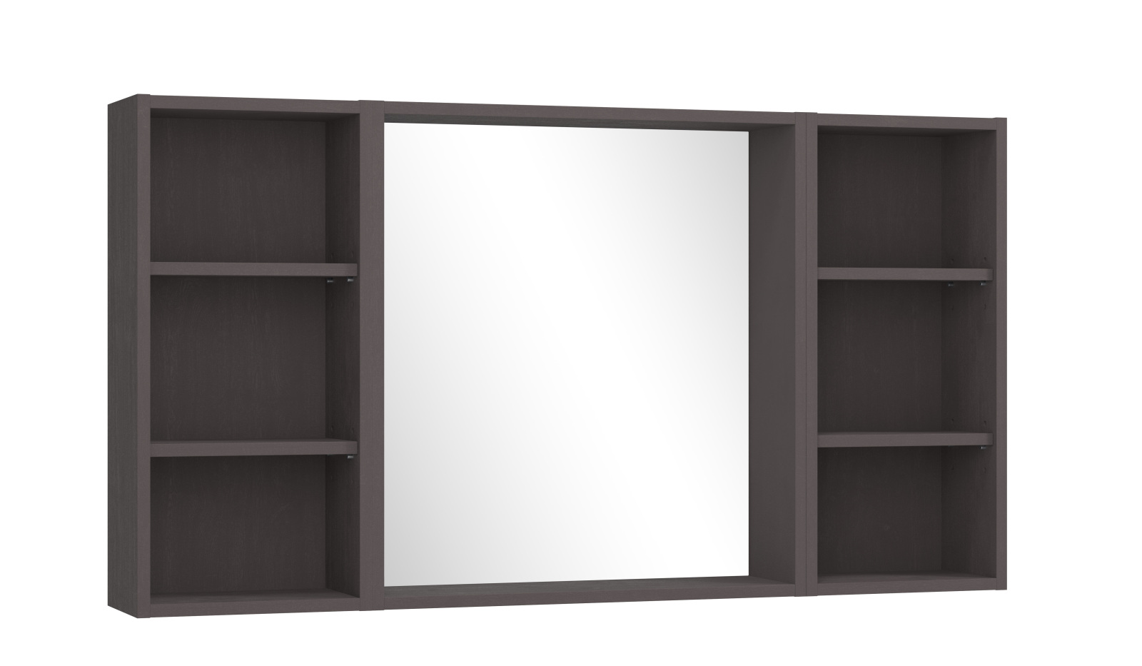 Spiegelpaneel AROSA - graphit - 6 offene Fächer - 120 cm
