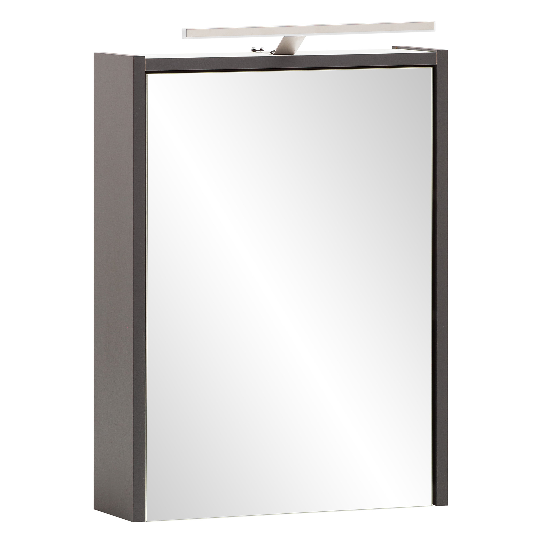 Spiegelschrank - anthrazit - Aufsatzleuchte - 43,5 cm